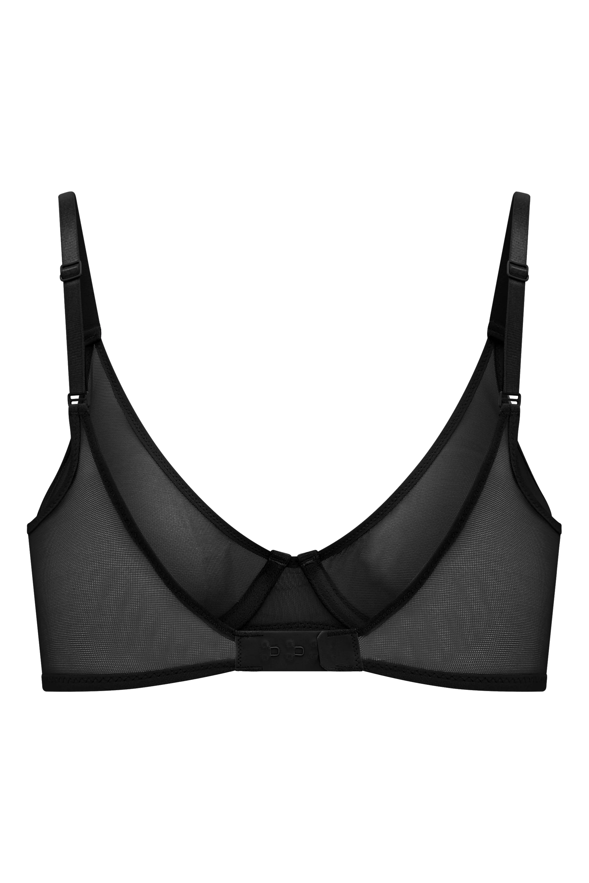Soft Mesh Single Layer Underwired Bra in Black - Image 7