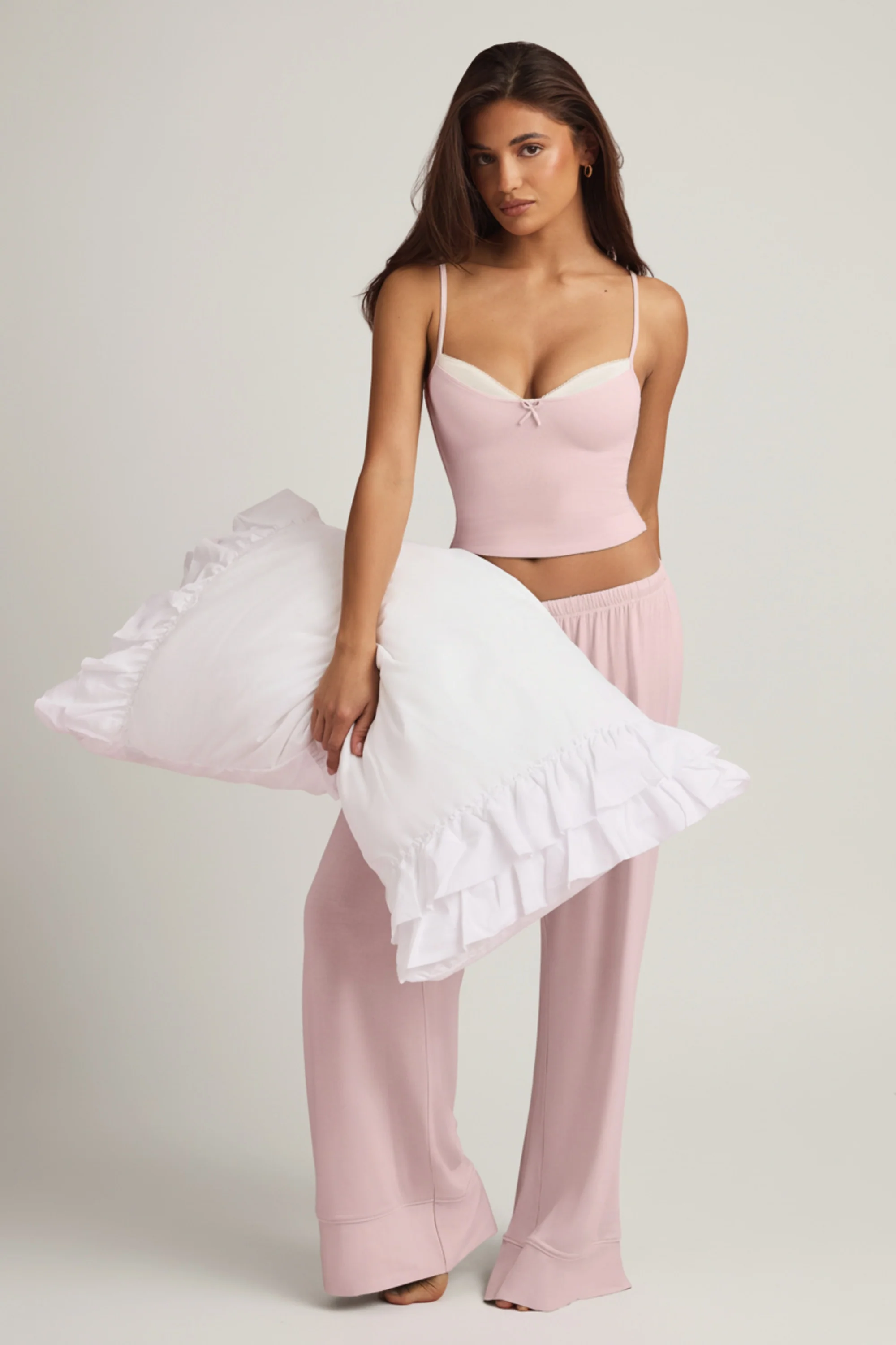 Modal Camisole Pyjama Top in Baby Pink - Image 6