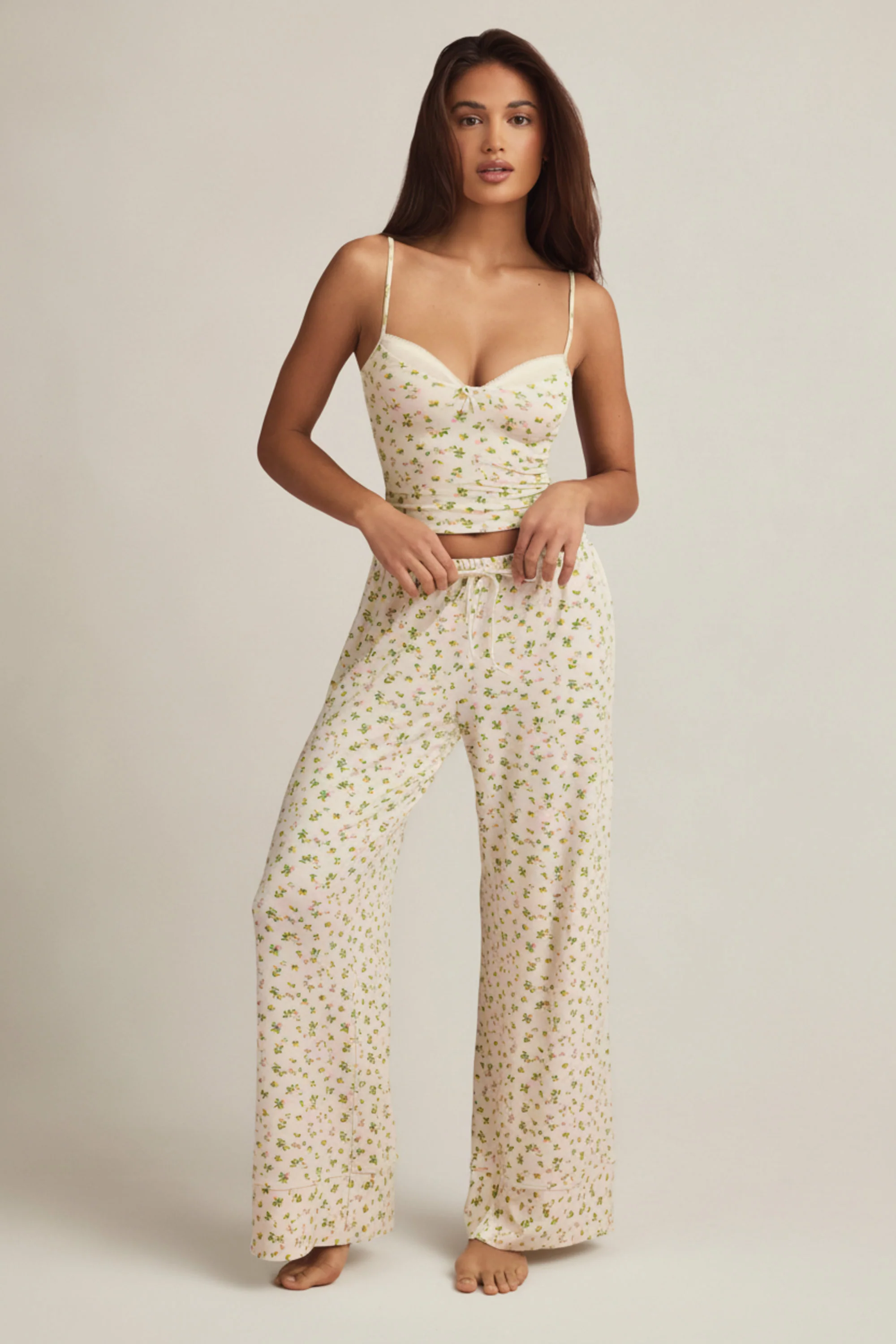 Modal Camisole Pyjama Top in Lemon Print - Image 6