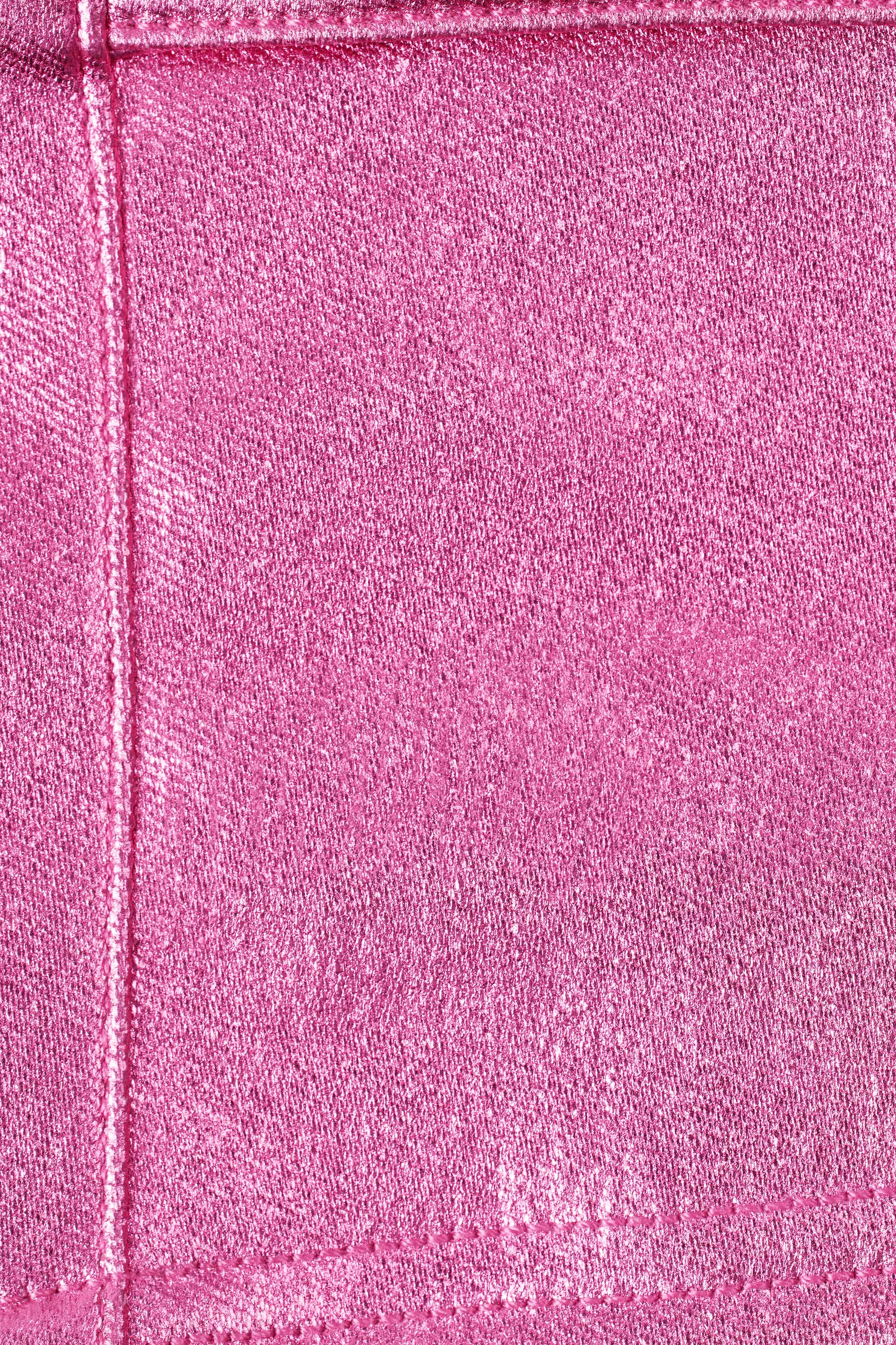 Metallic Denim Mid-Rise Cargo Mini Skirt in Deep Pink - Image 4