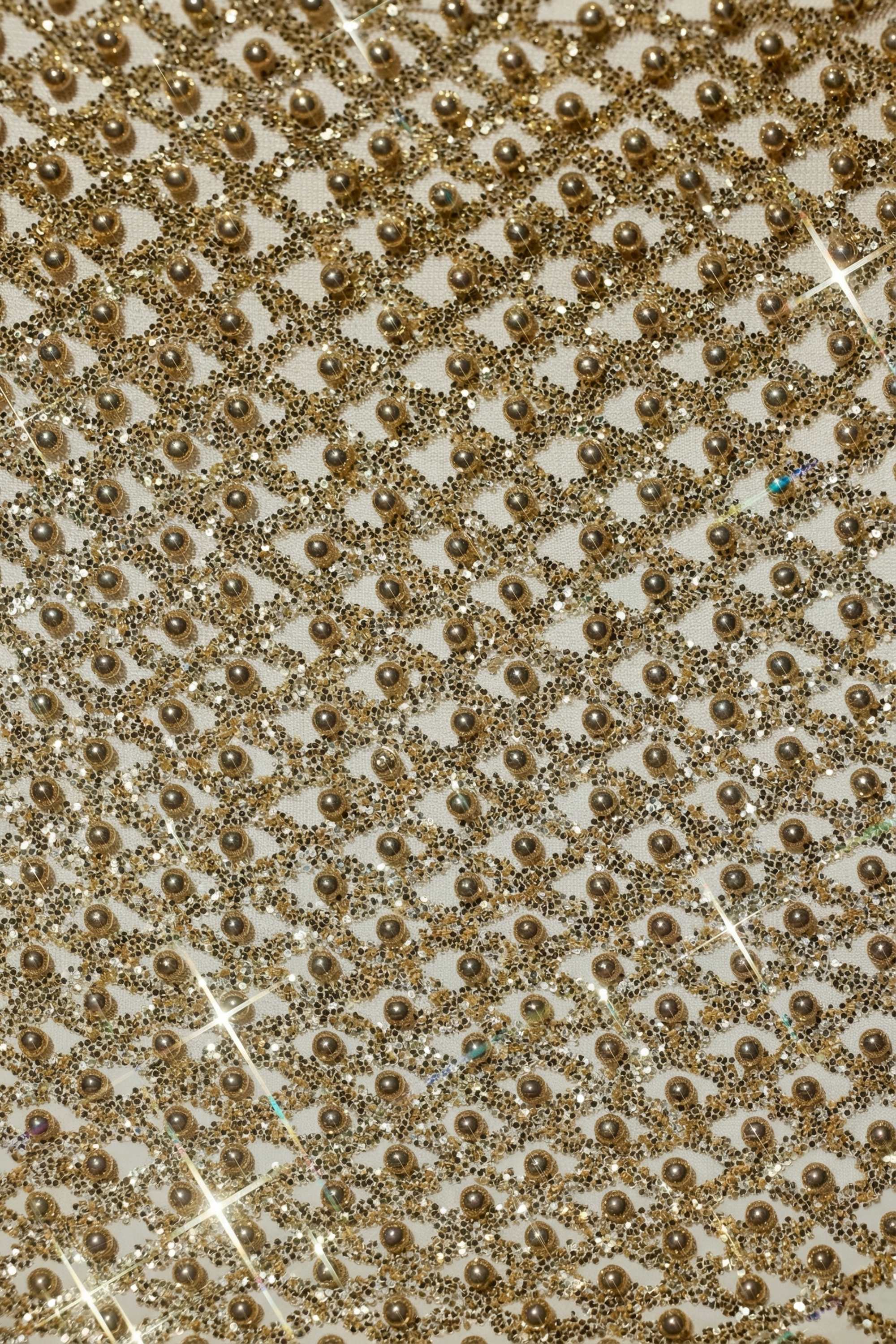 Embellished Low-Rise Mini Skirt in Gold - Image 6