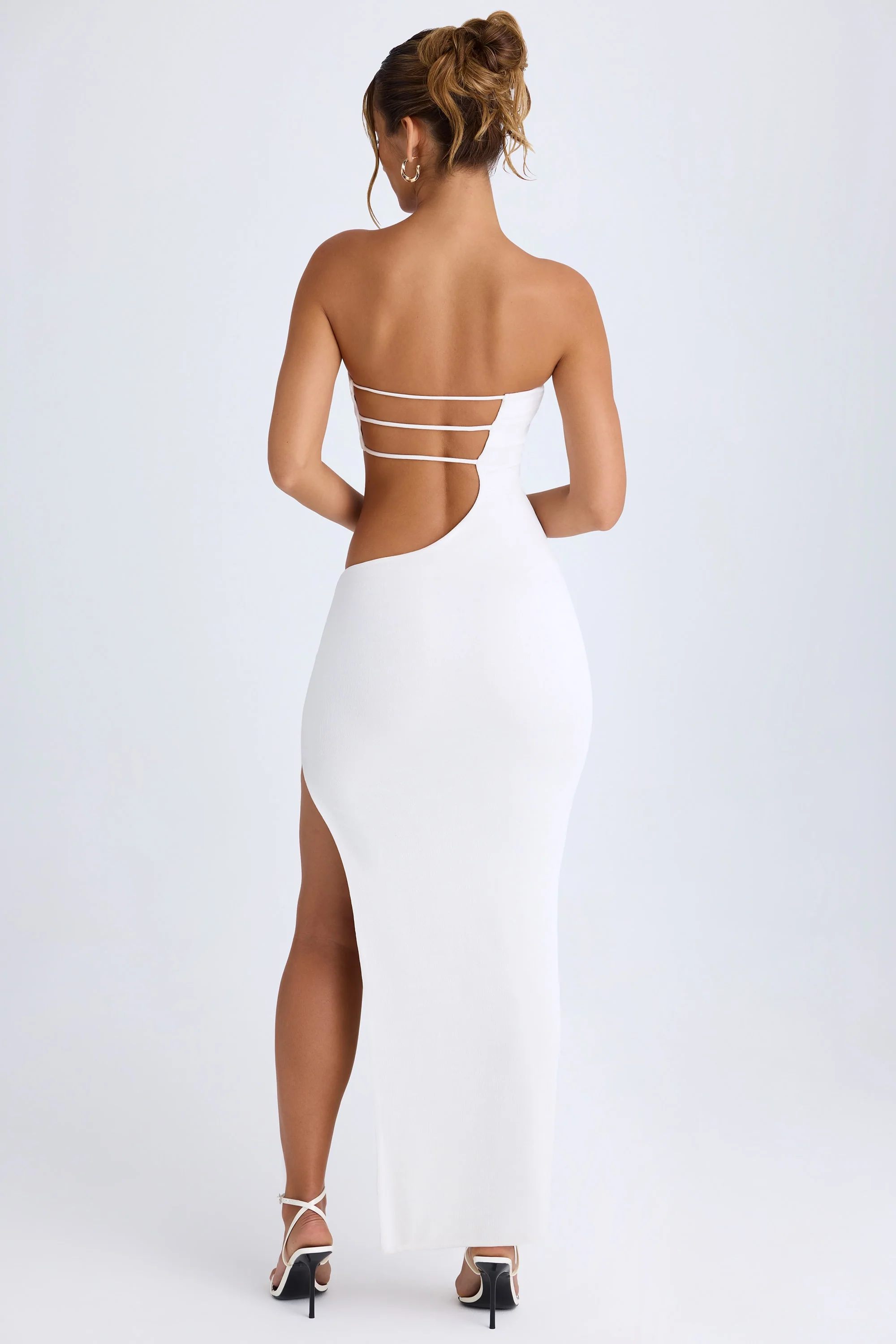 Cut-Out Bandeau Maxi Dress in White - Image 2