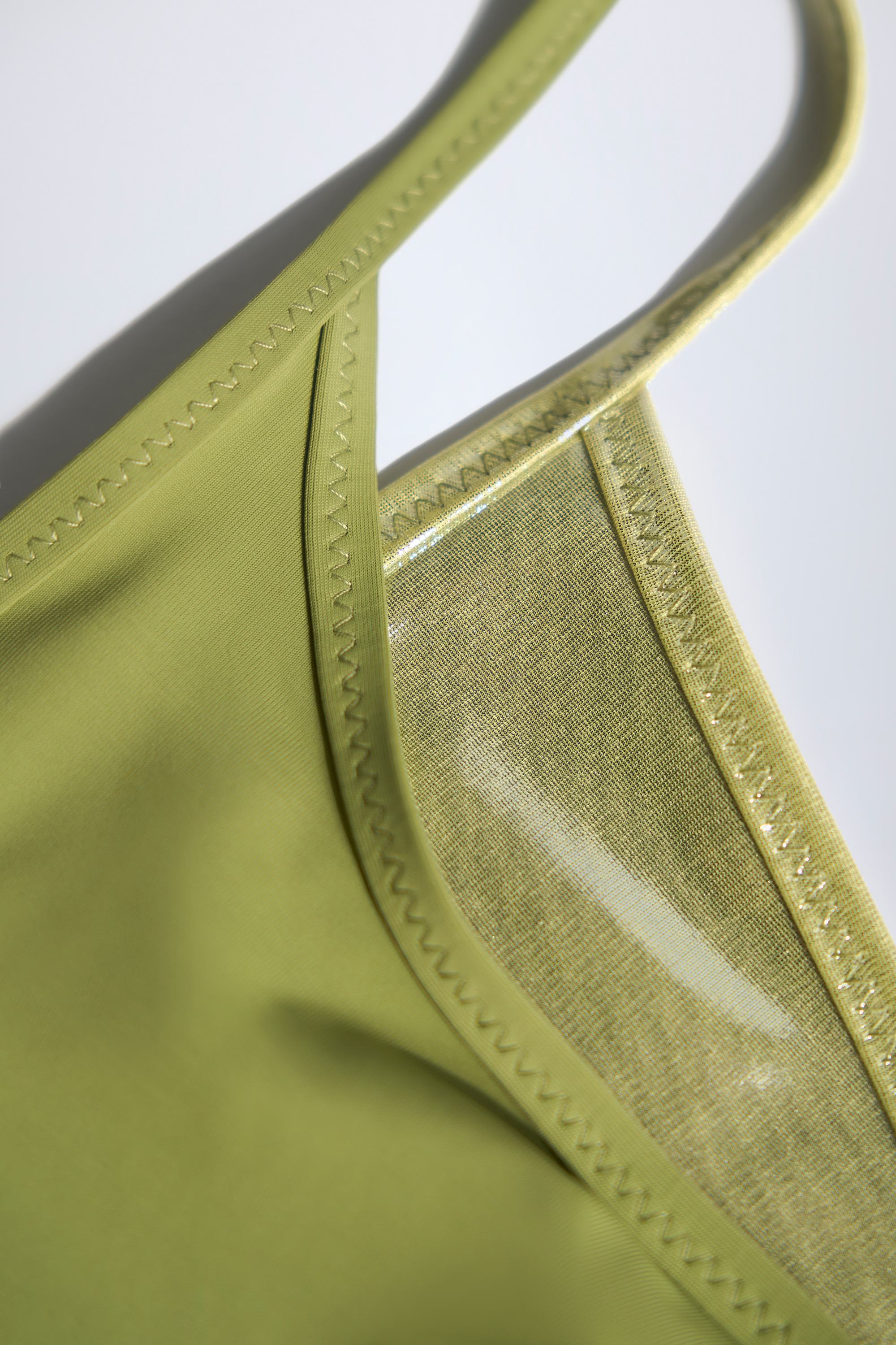 Metallic Layered Bikini Top in Green - Image 5