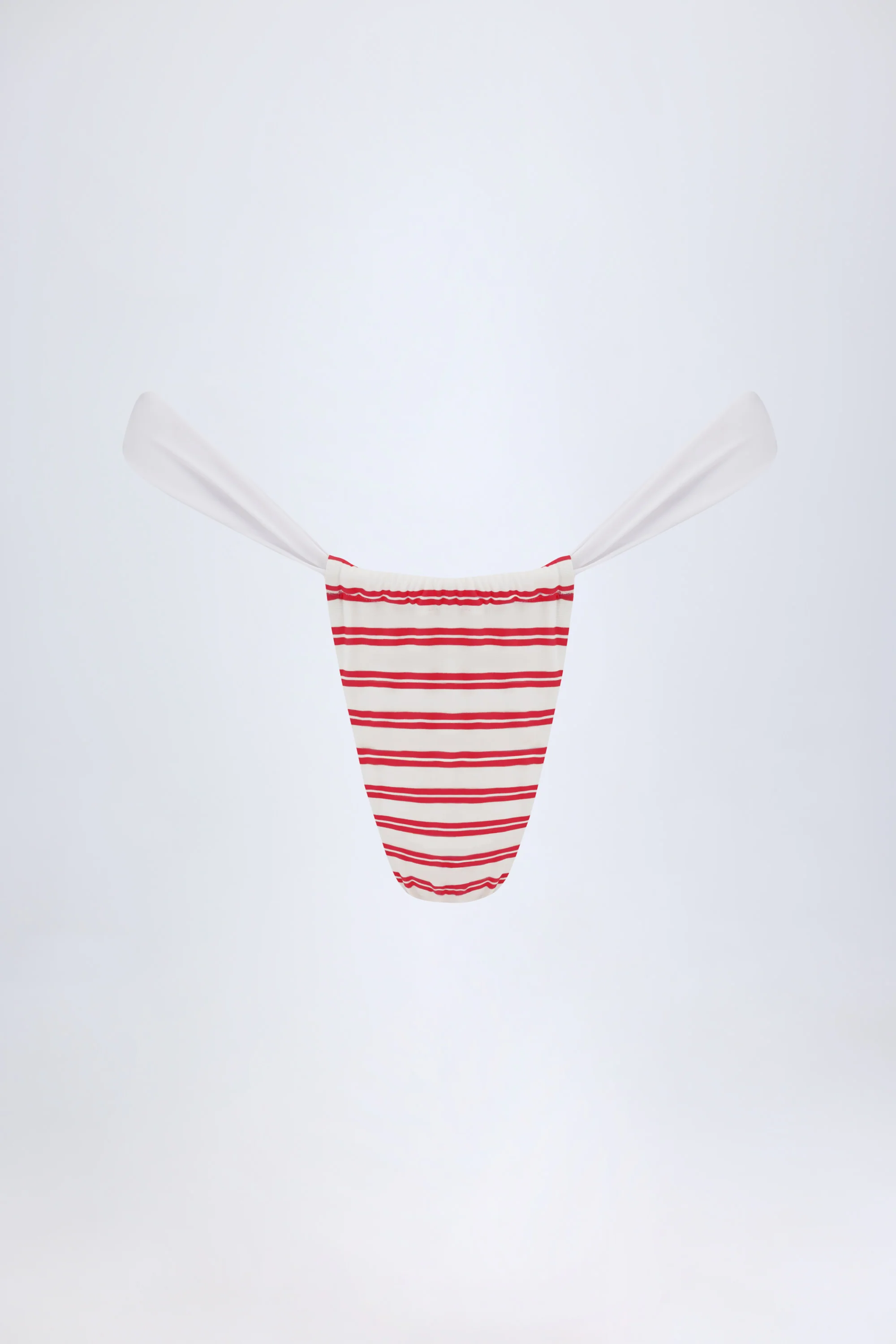Ruched Cheeky Bikini Bottoms in Cherry Red - Image 2