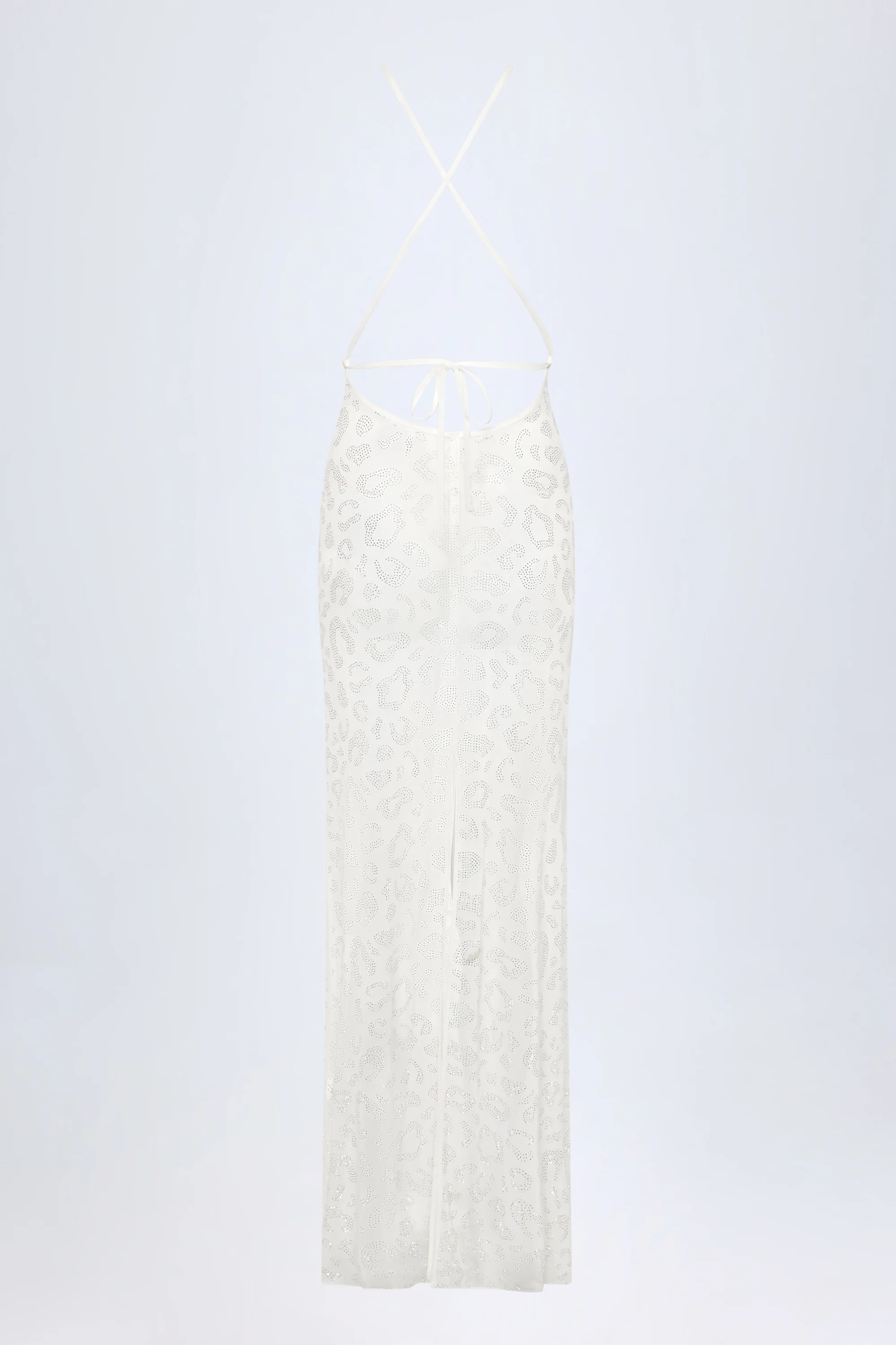 Embellished Backless Maxi Dress in White - Image 4
