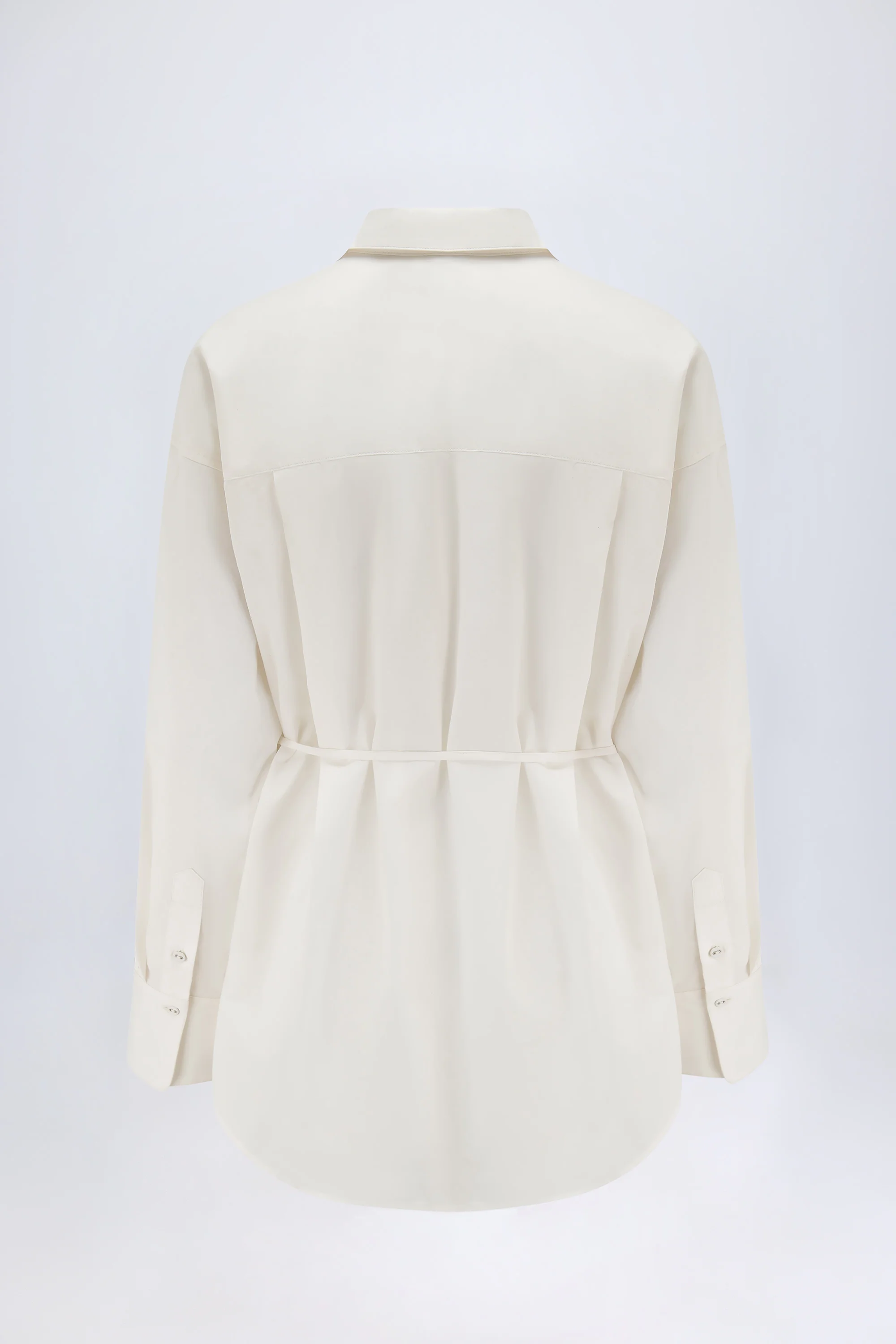Oversized Cotton-Poplin Shirt in White - Image 3
