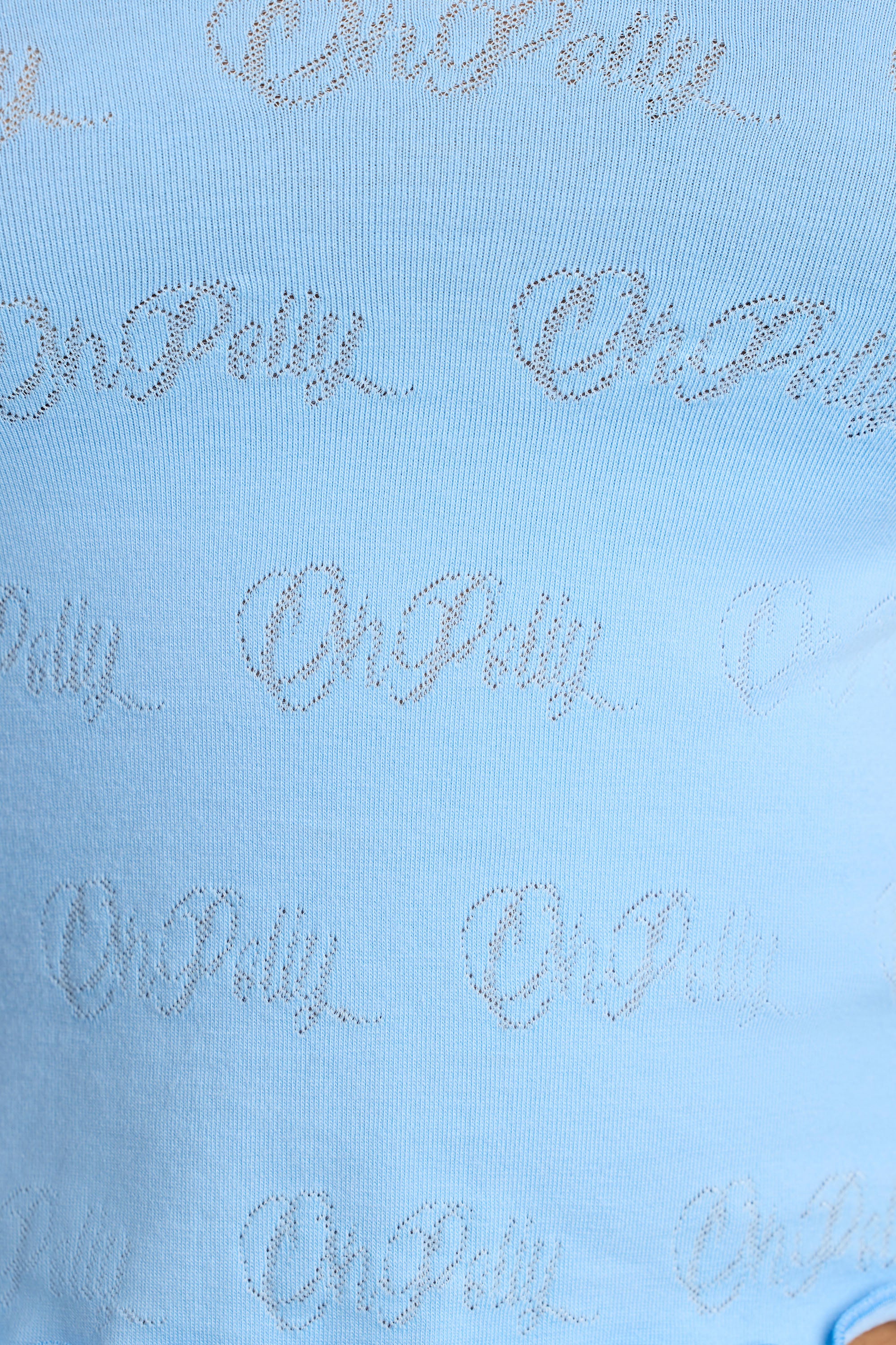 Mid Rise Pointelle Mini Shorts in Baby Blue - Image 4