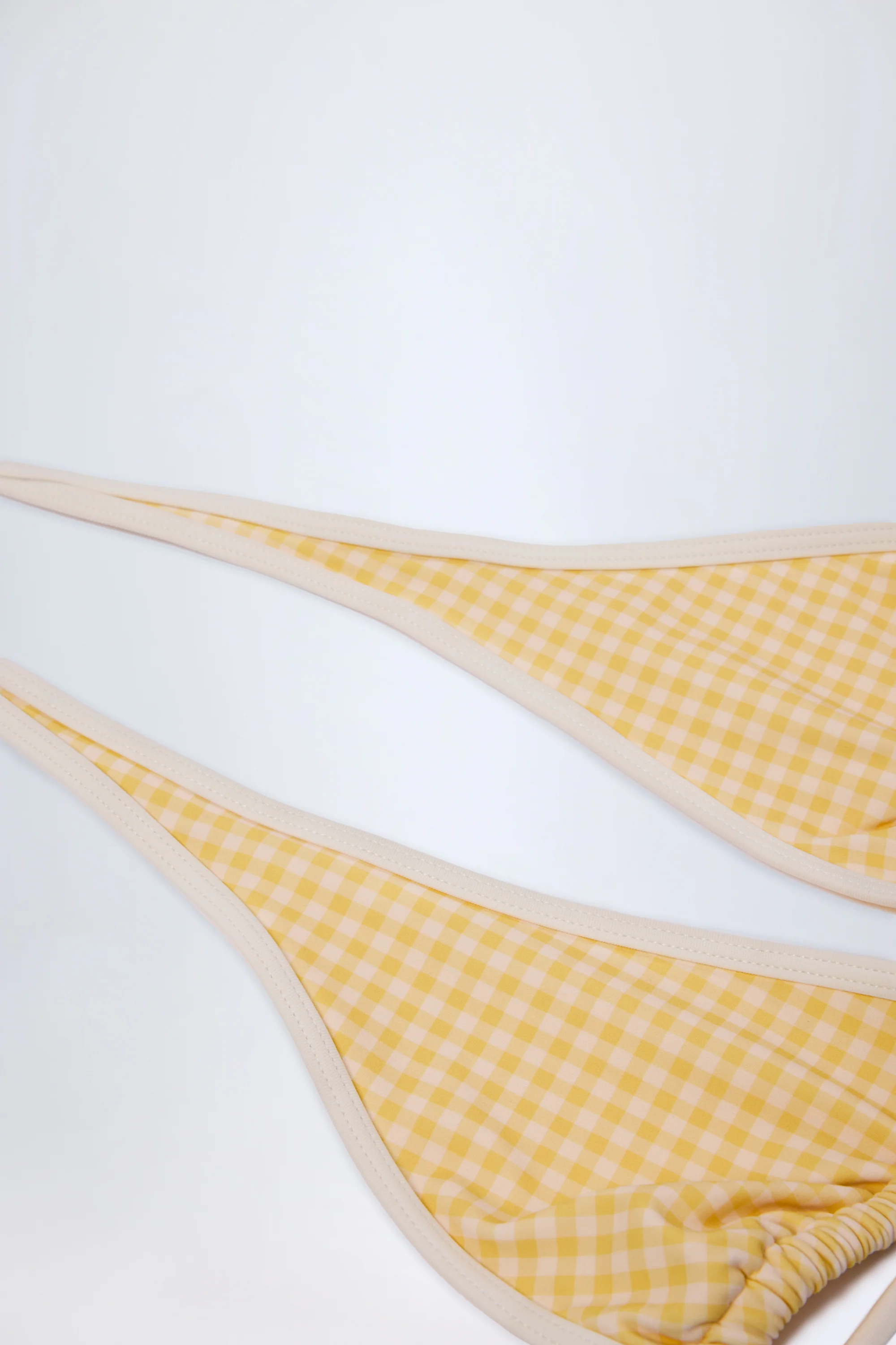 Halterneck Bikini Top in Yellow Gingham - Image 7