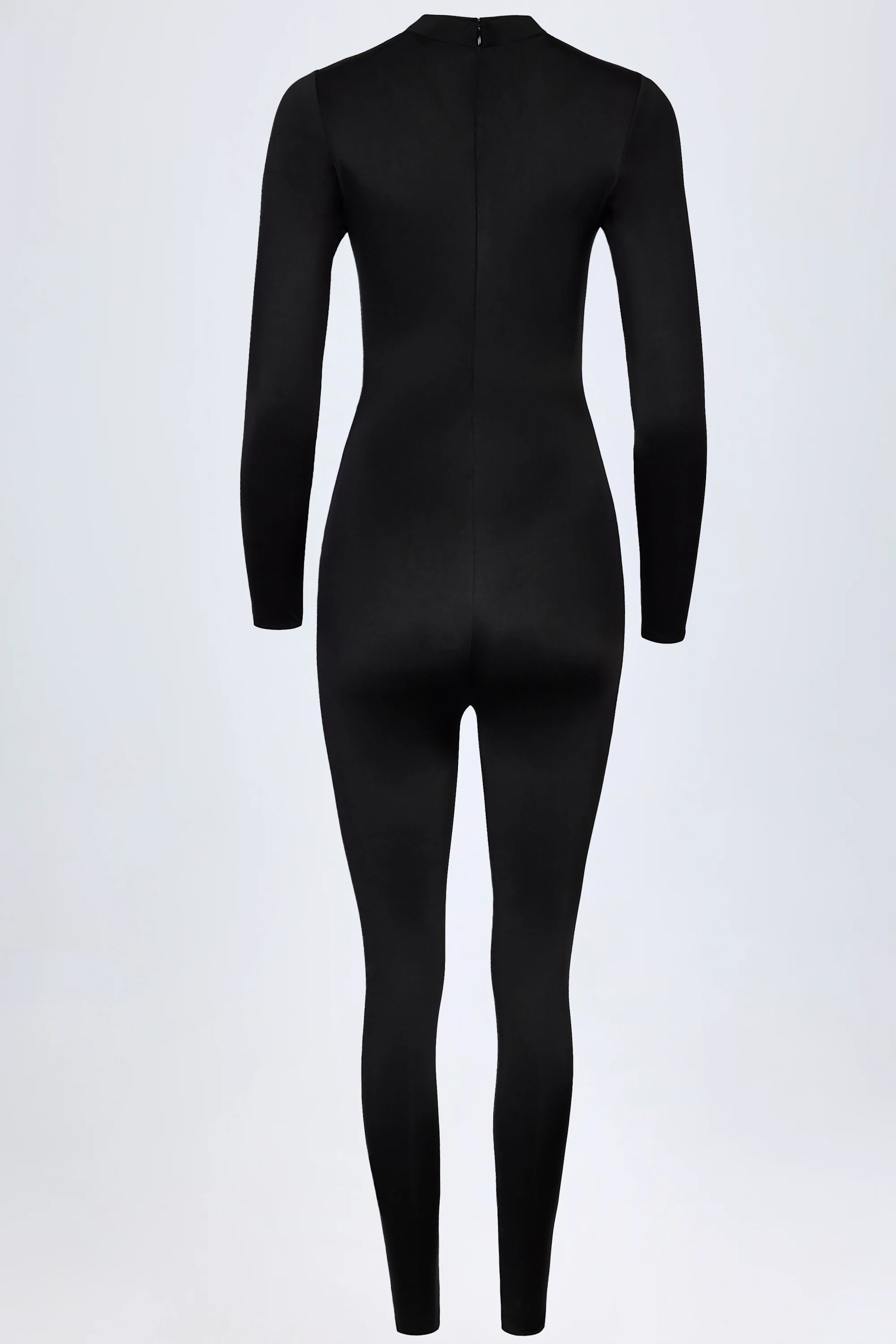 High Neck Long Sleeve Jumpsuit in Black - Image 6