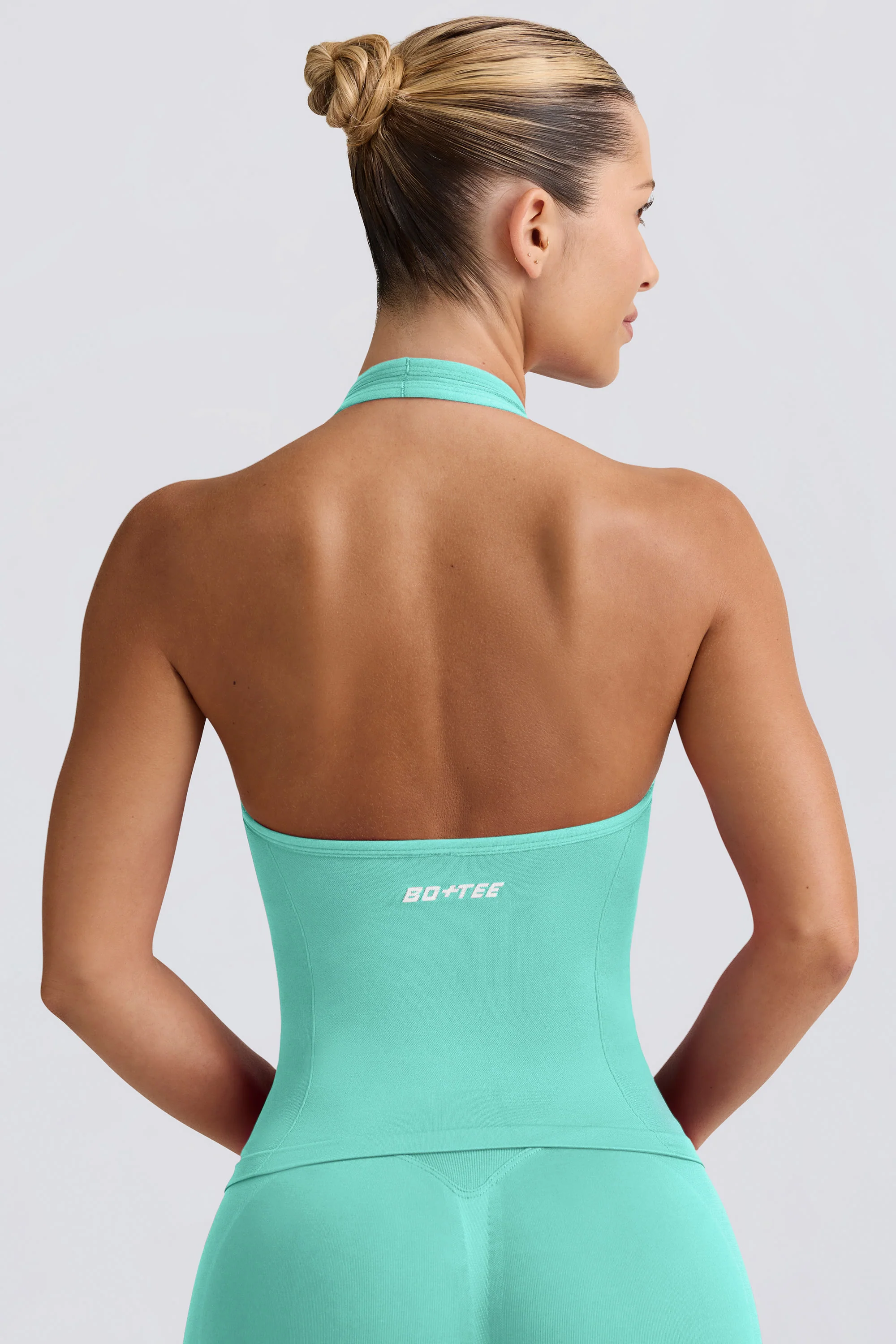 Define Luxe Halterneck Tank Top in Mint - Image 2