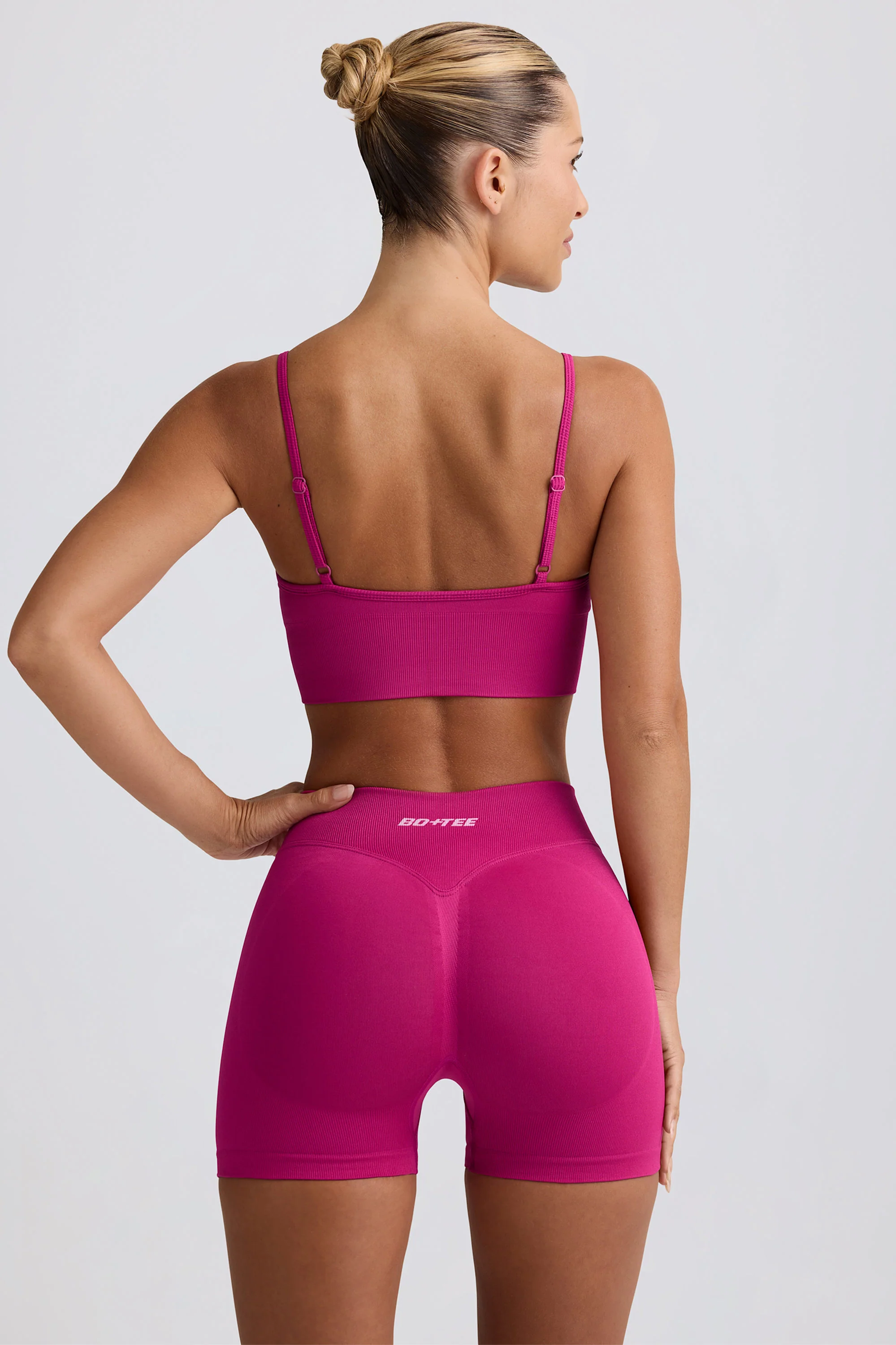 Define Luxe Mini Shorts in Berry - Image 3