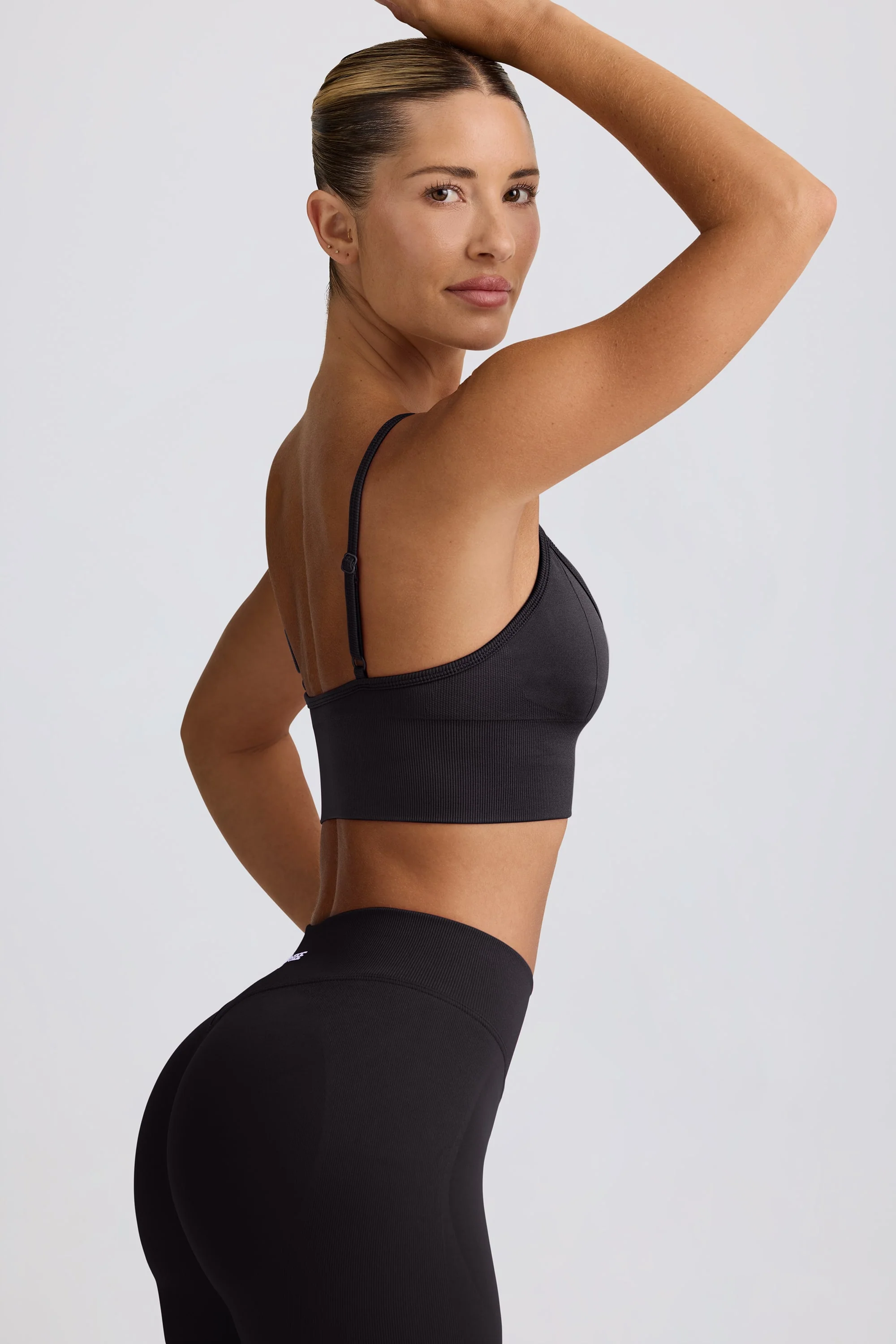 Define Luxe V-Neck Sports Bra in Black - Image 3