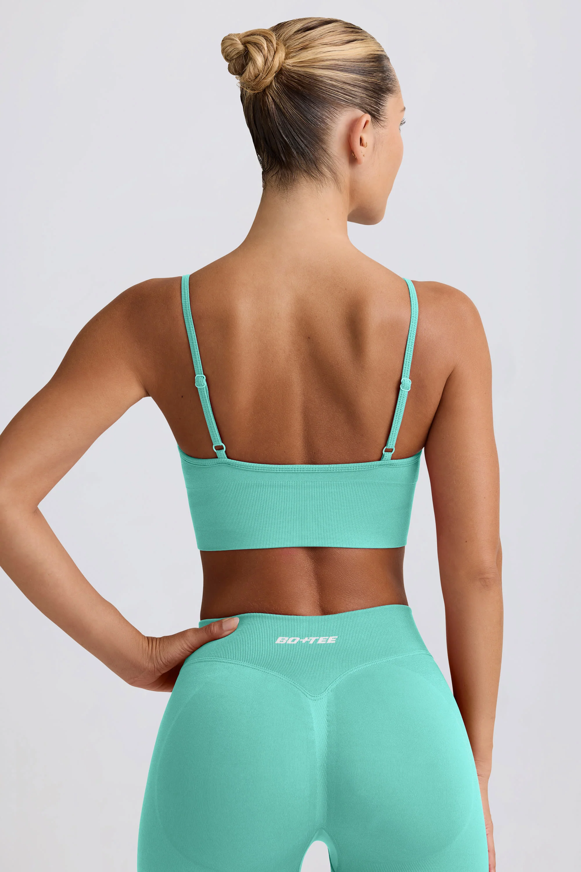 Define Luxe V-Neck Sports Bra in Mint - Image 2