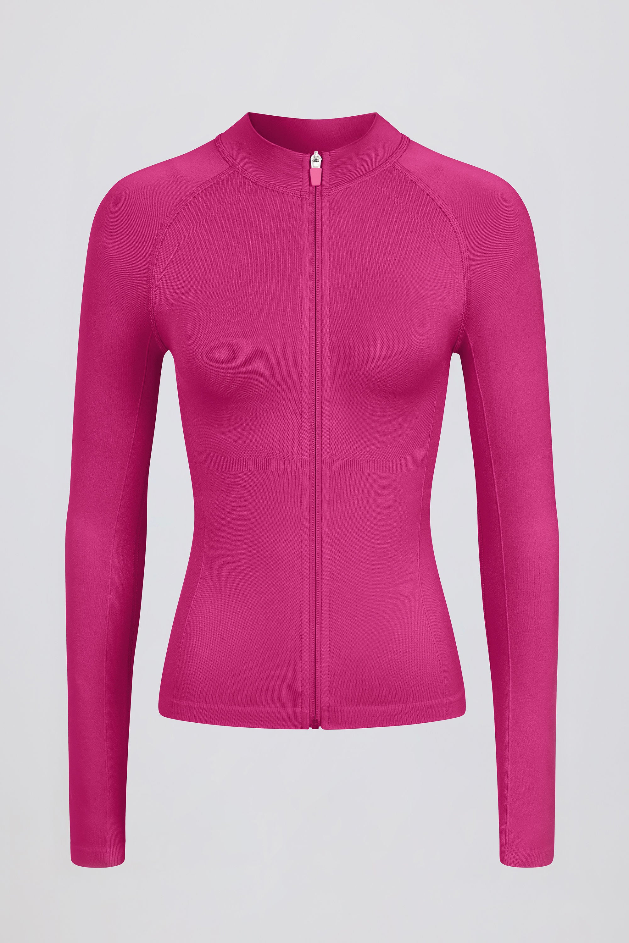 Define Luxe Zip-Up Jacket in Berry - Image 7