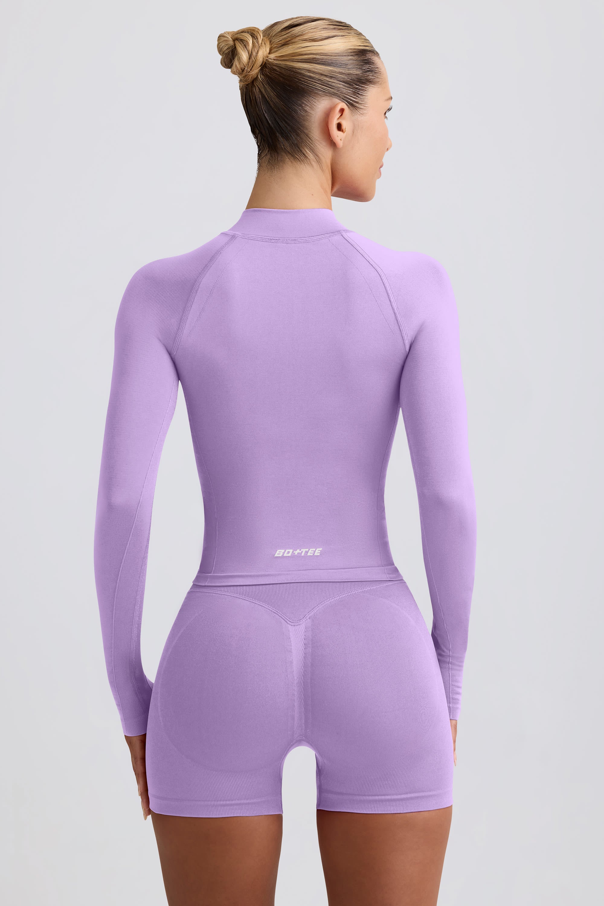 Define Luxe Zip-Up Jacket in Lilac - Image 2
