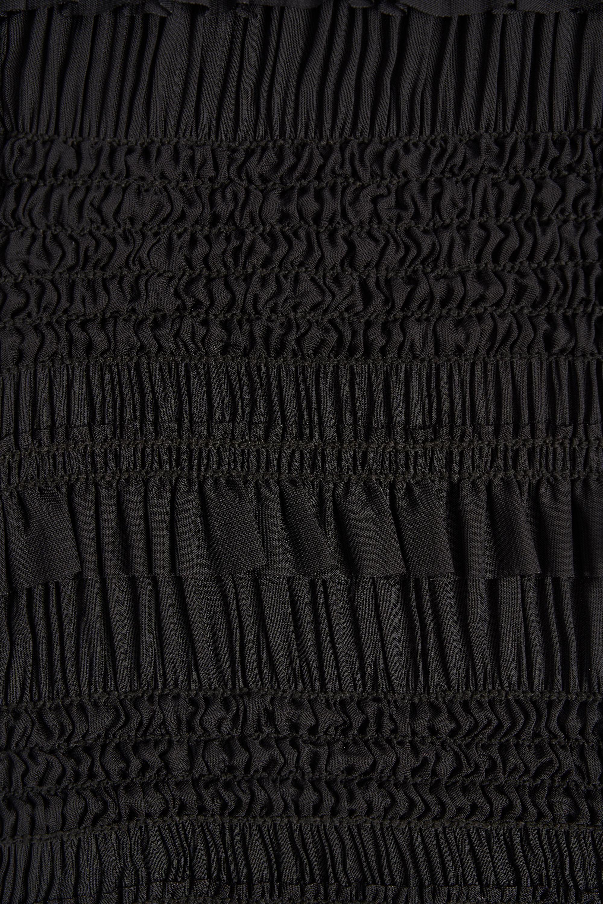 Ruffled Mid-Rise Shorts in Black - Image 3