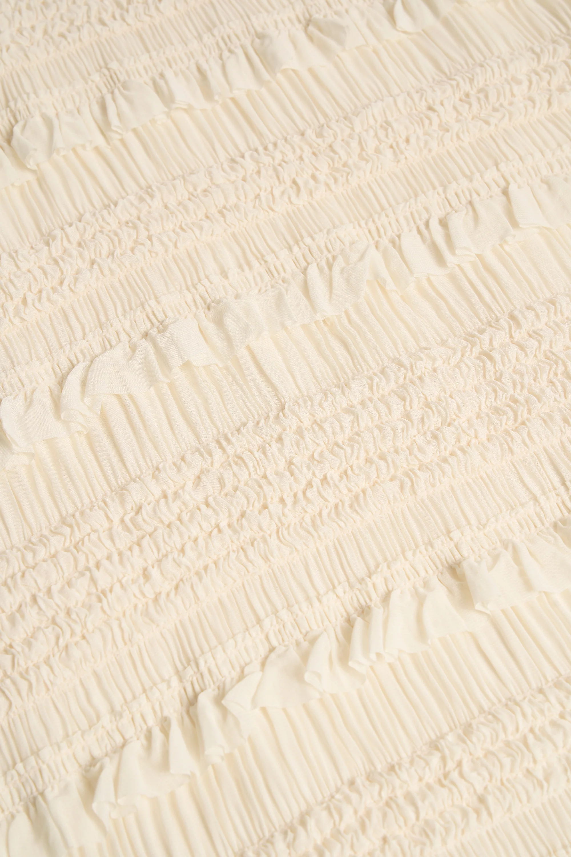 Ruffled Mid-Rise Shorts in Ivory - Image 3