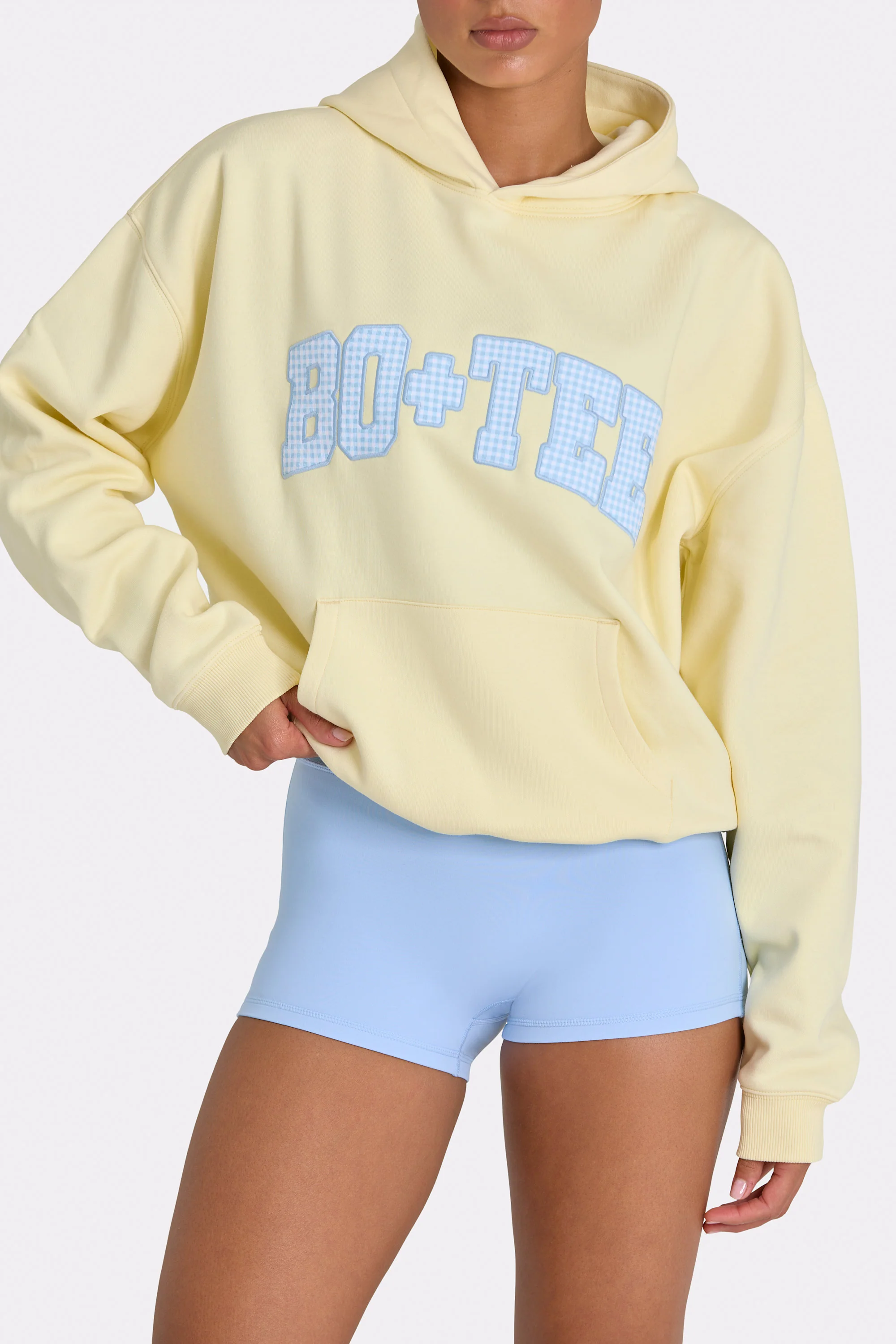 Oversized Applique Hoodie in Lemon - Image 4