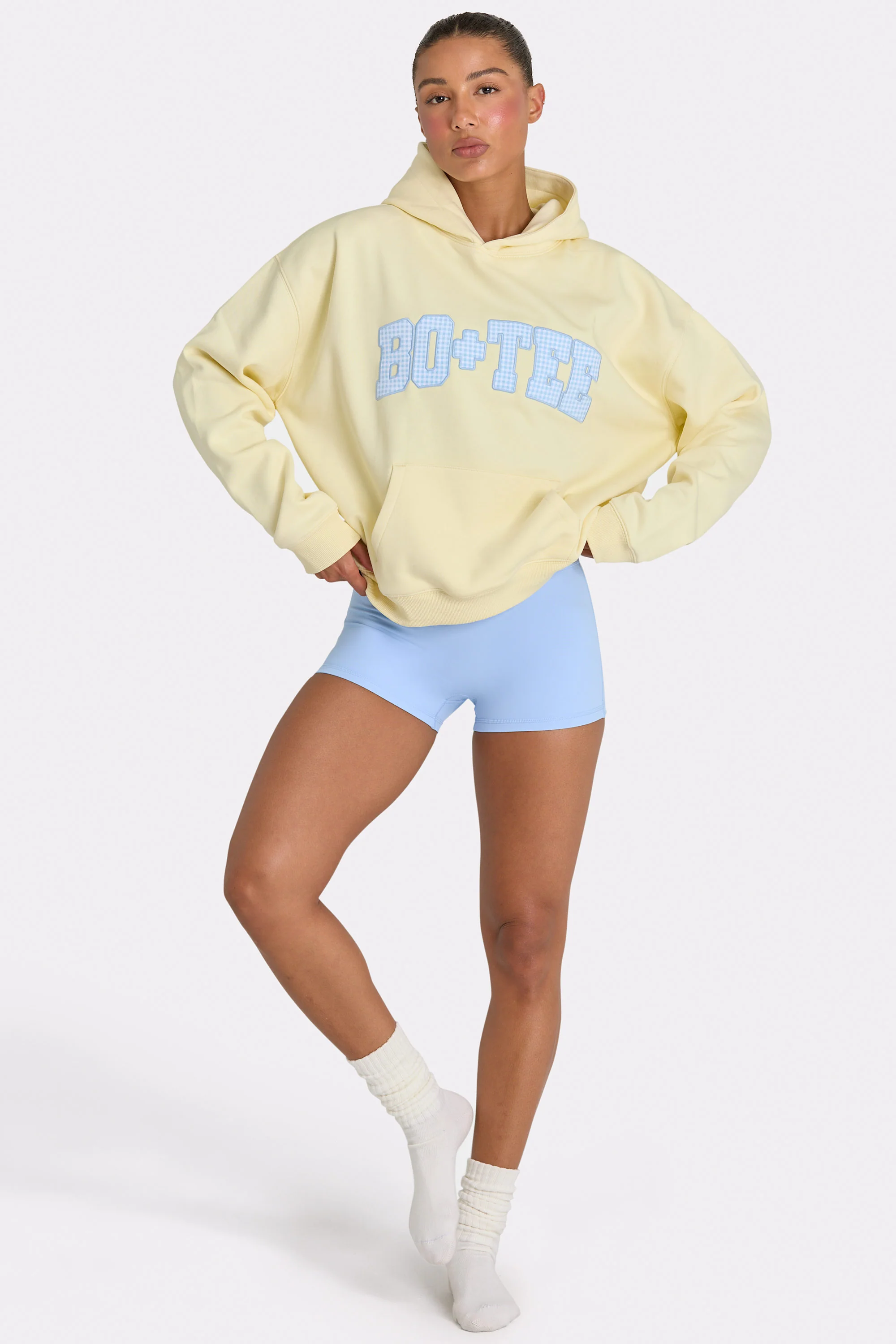 Oversized Applique Hoodie in Lemon - Image 5