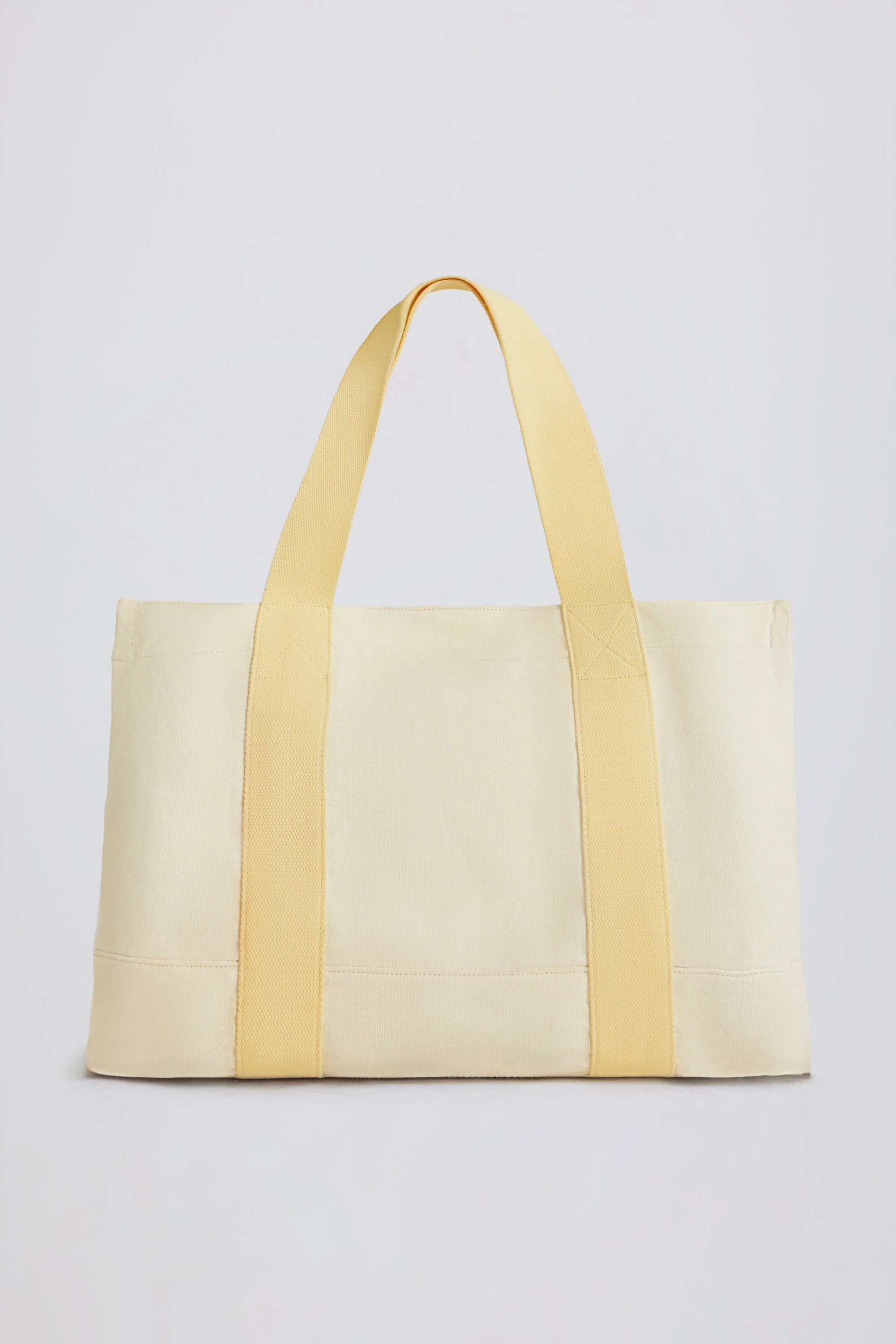 Oversized Canvas Tote Bag in Lemon - Image 2