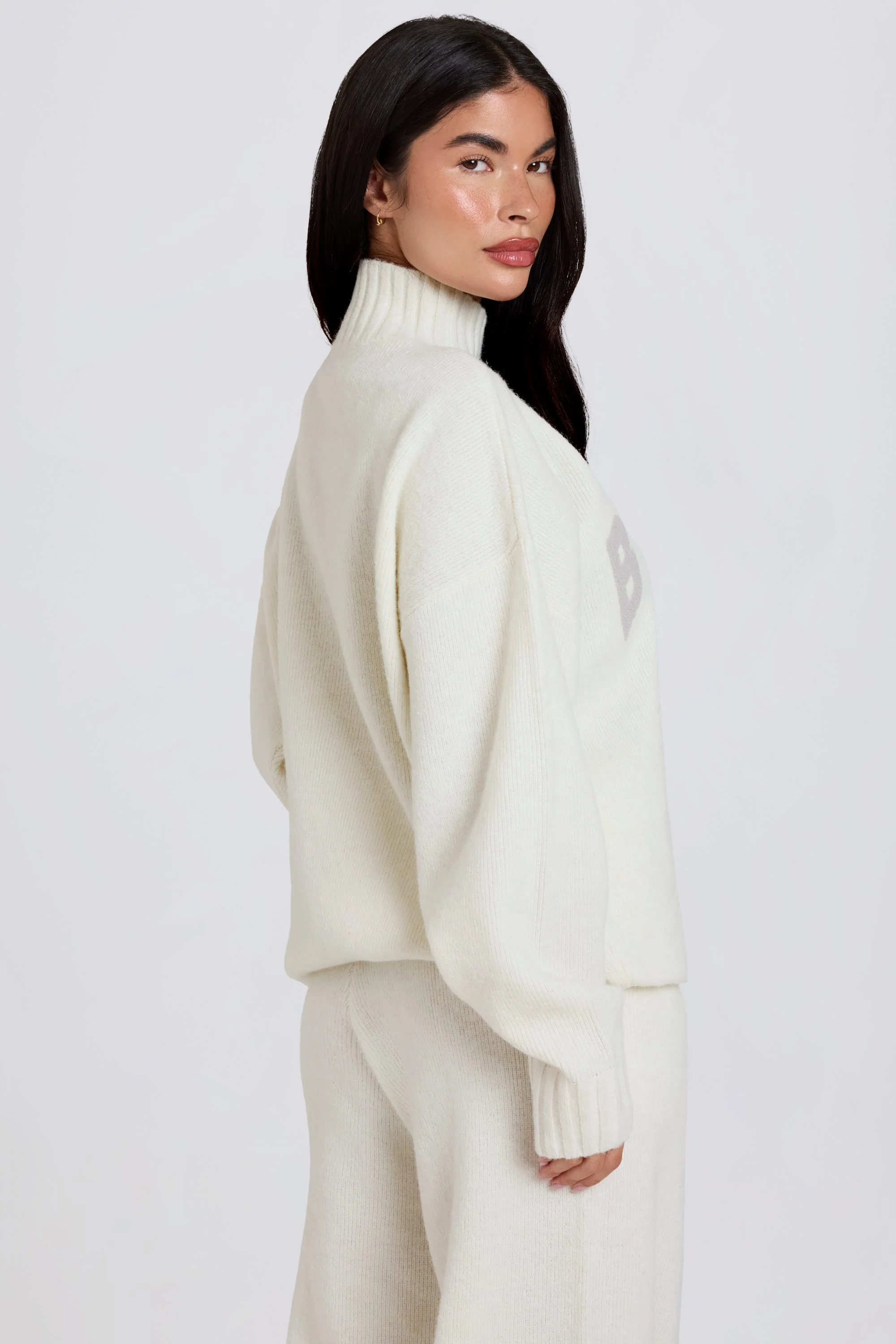 Soft Knit Oversized Jumper in Coconut - Image 2