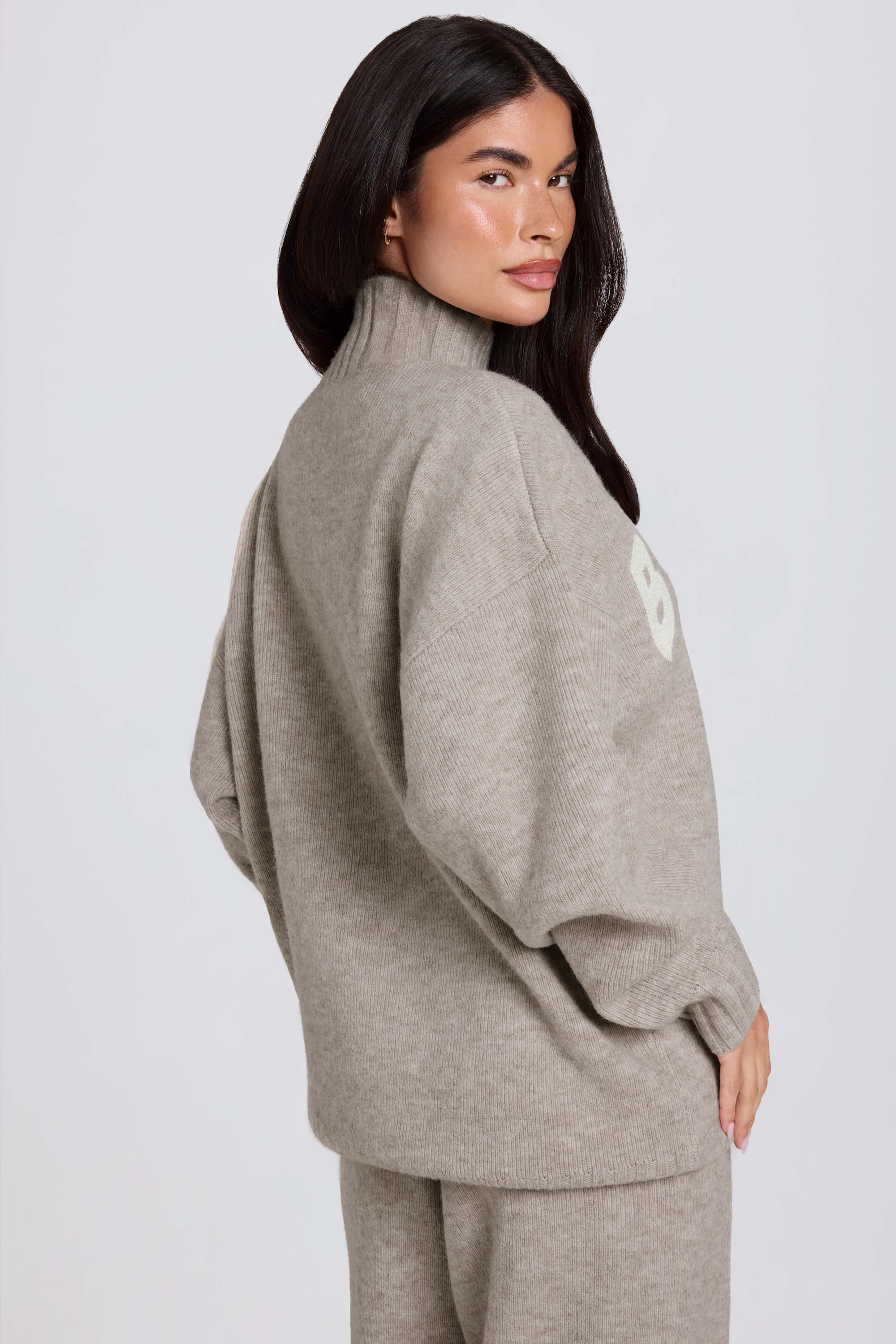 Soft Knit Oversized Jumper in Oatmeal - Image 2