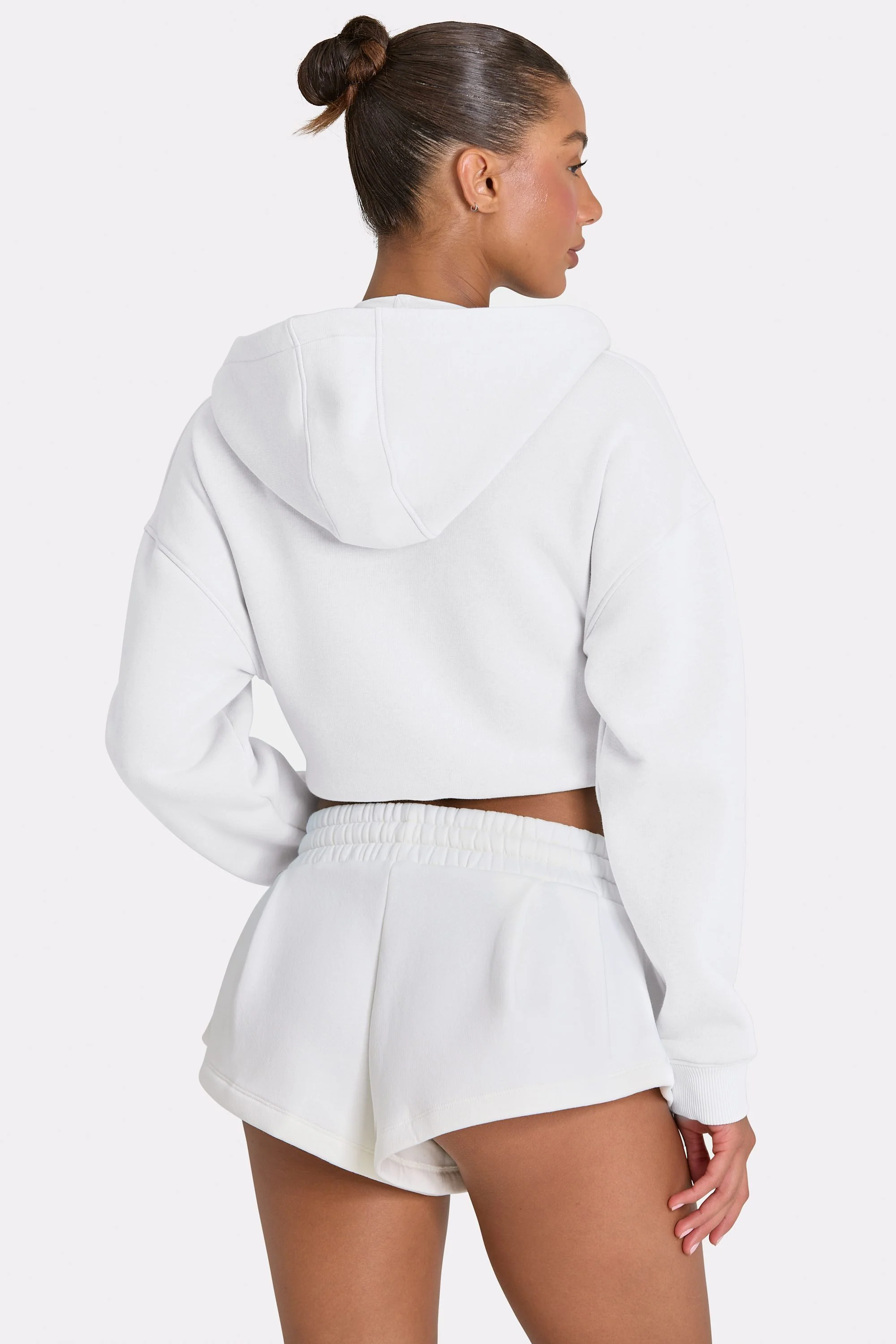 Oversized Zip-Up Hoodie  in Coconut - Image 2