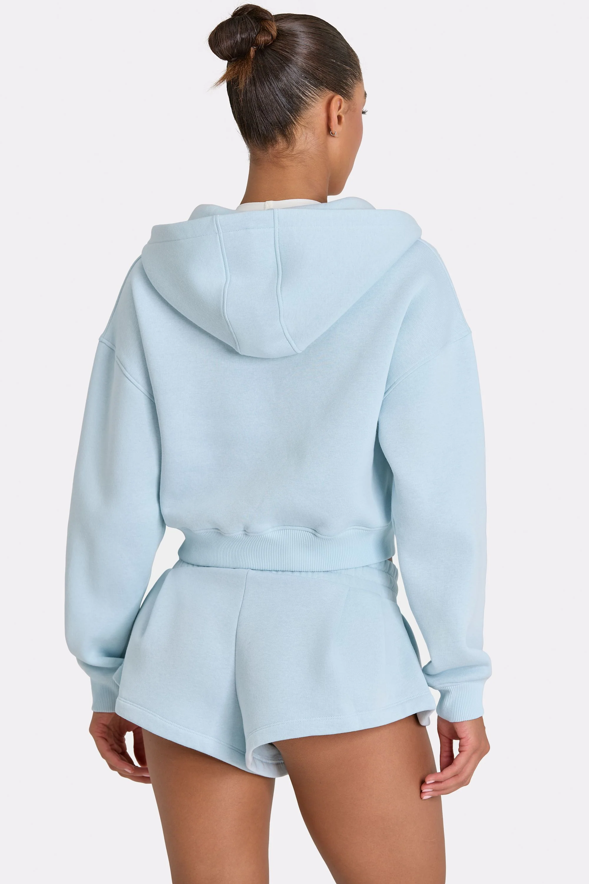 Oversized Zip-Up Hoodie  in Powder Blue - Image 2