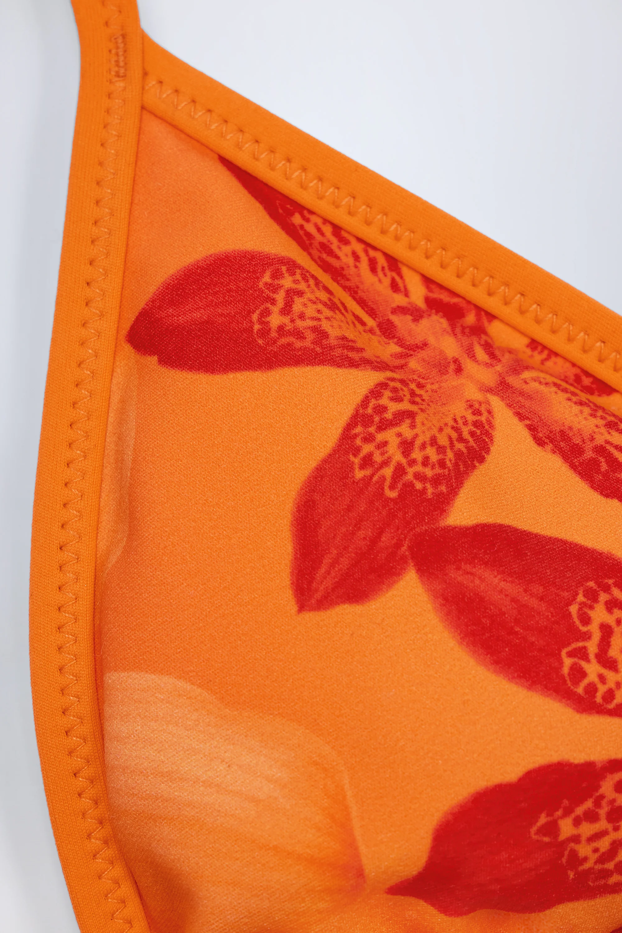 Triangle Bikini Top in Orange Orchid Print - Image 6