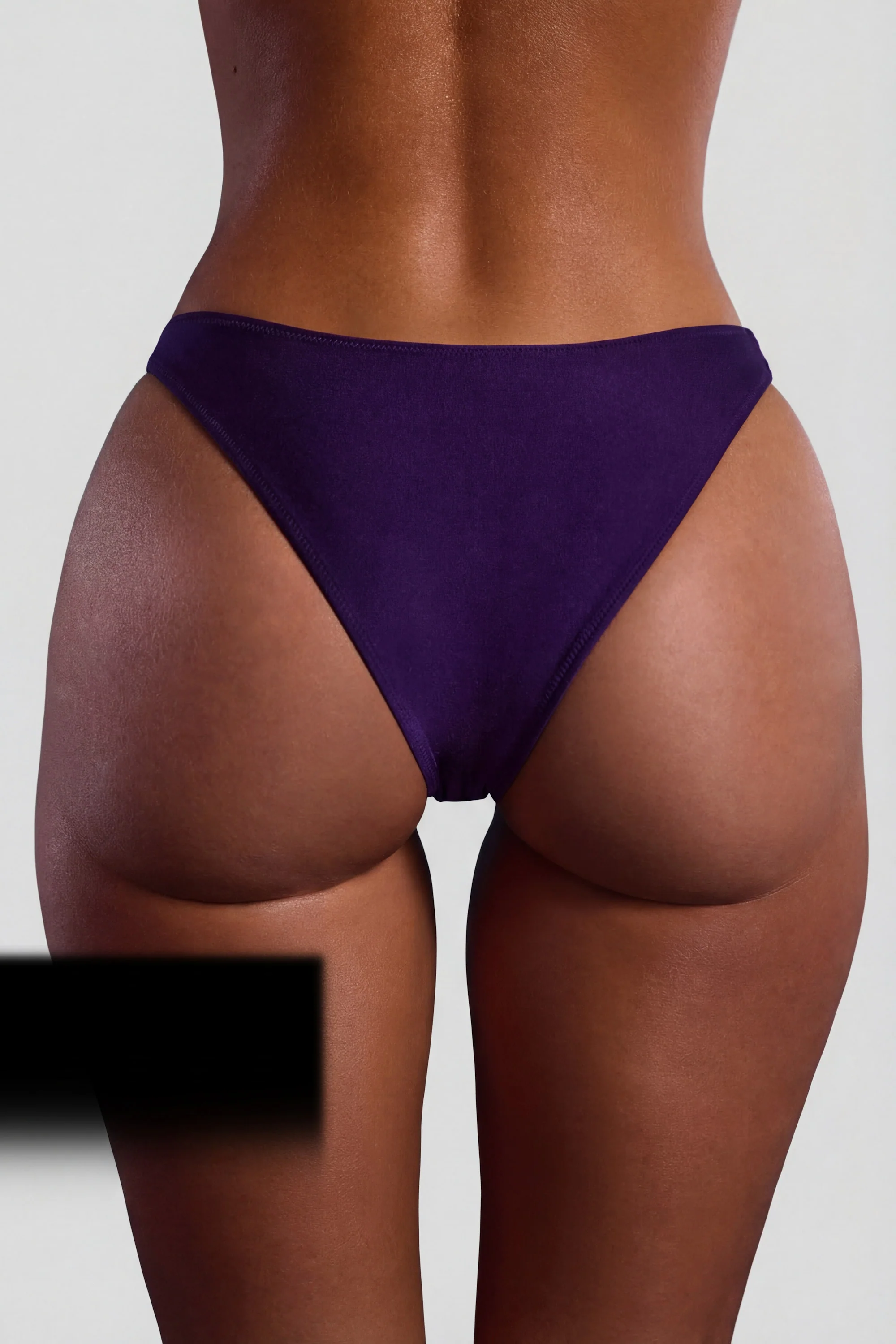 Bead-Embellished High-Leg Cheeky Bikini Bottoms in Deep Purple - Image 7