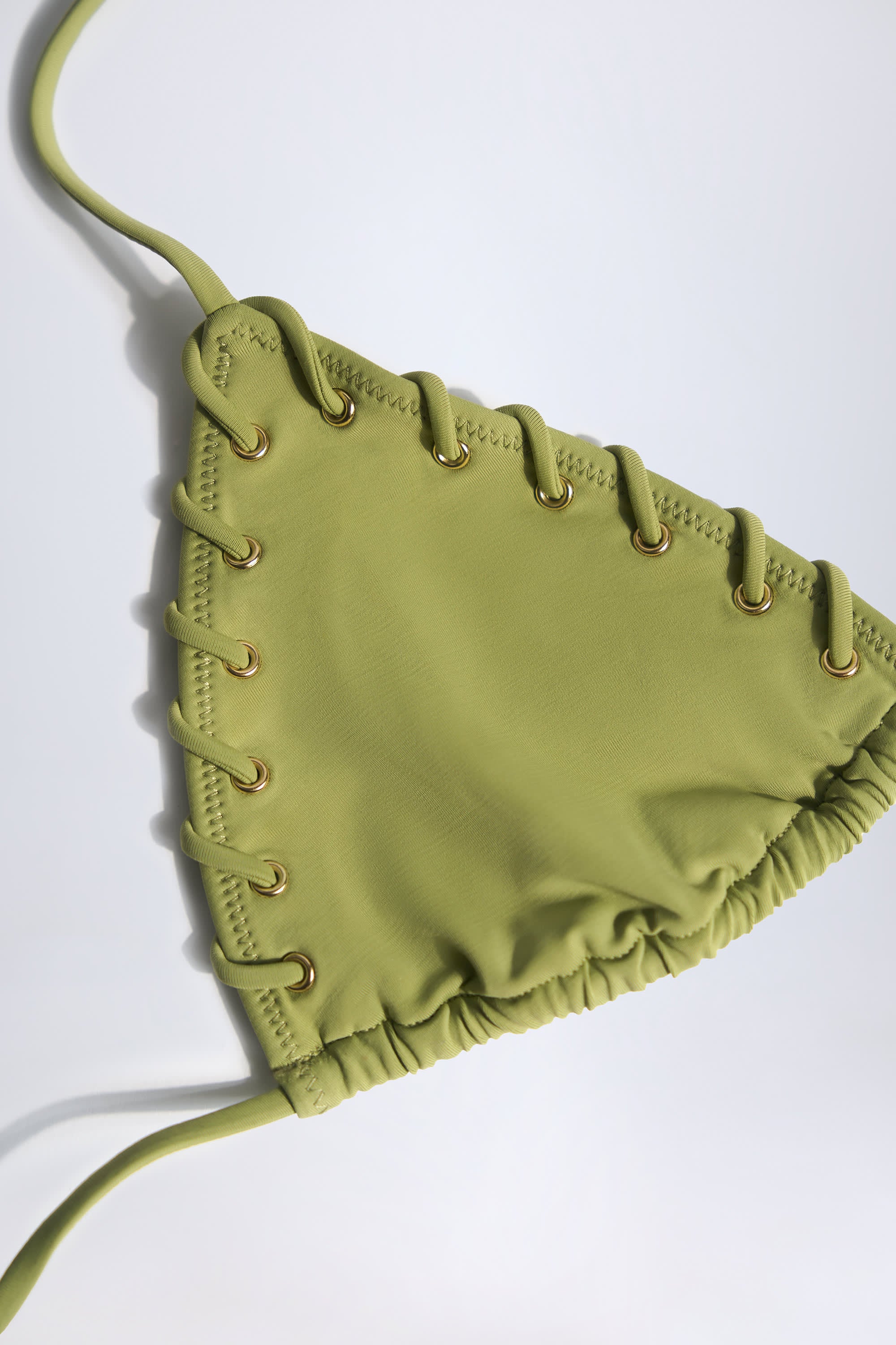 Triangle Bikini Top in Olive Green - Image 5