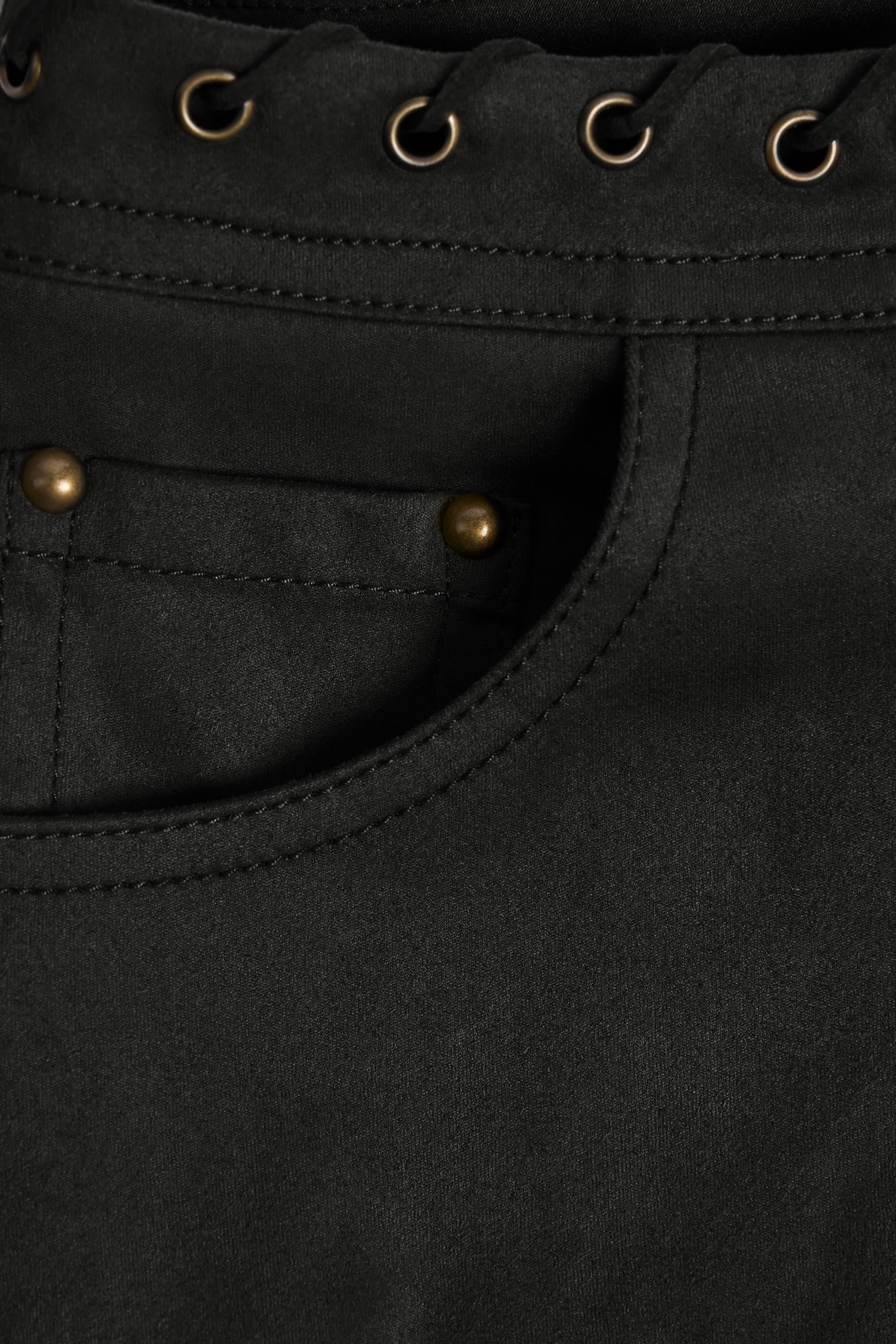 Lace-Up Mid-Rise Shorts in Black - Image 4