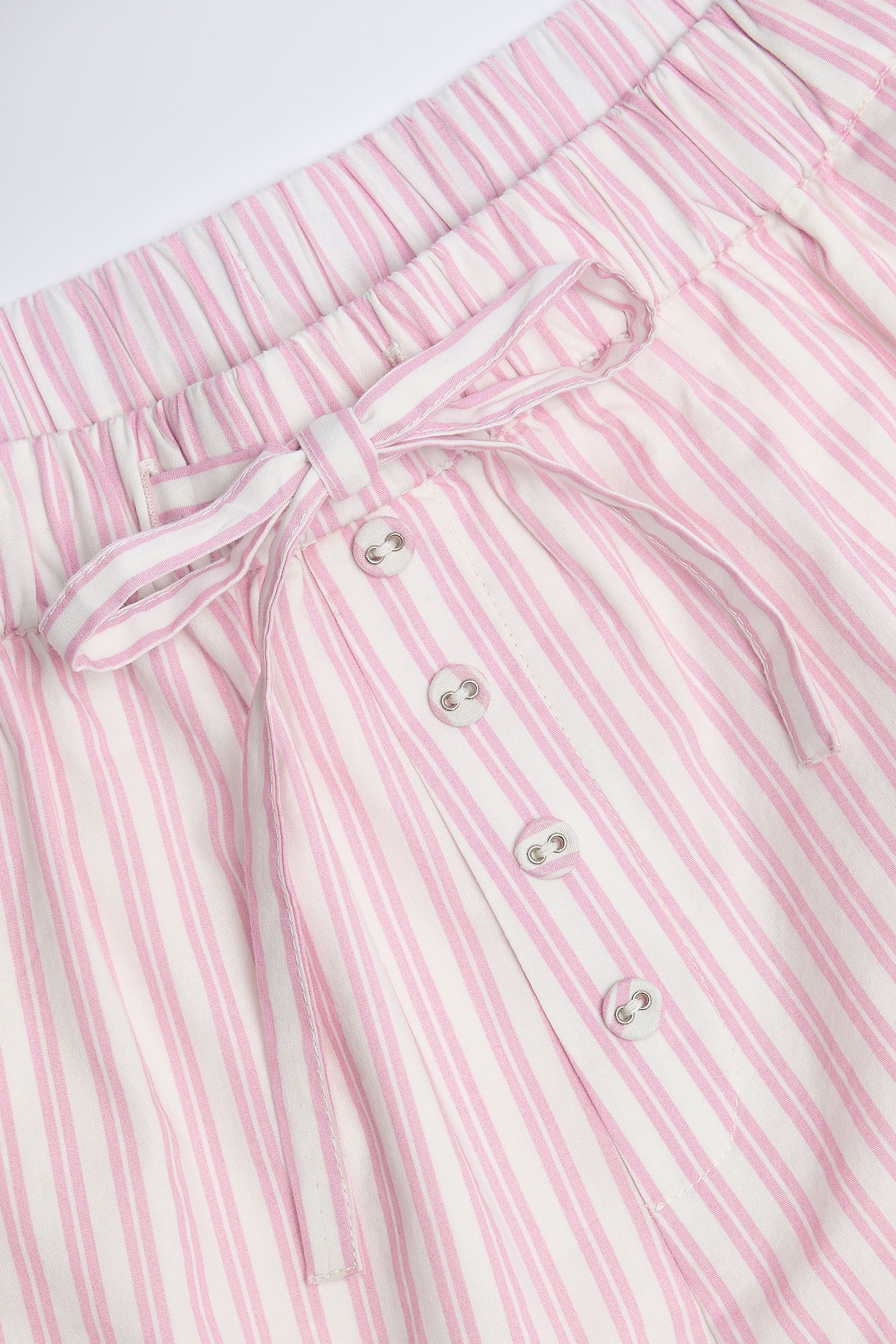 Wide-Leg Cotton-Poplin Trousers in Pink Stripe - Image 4