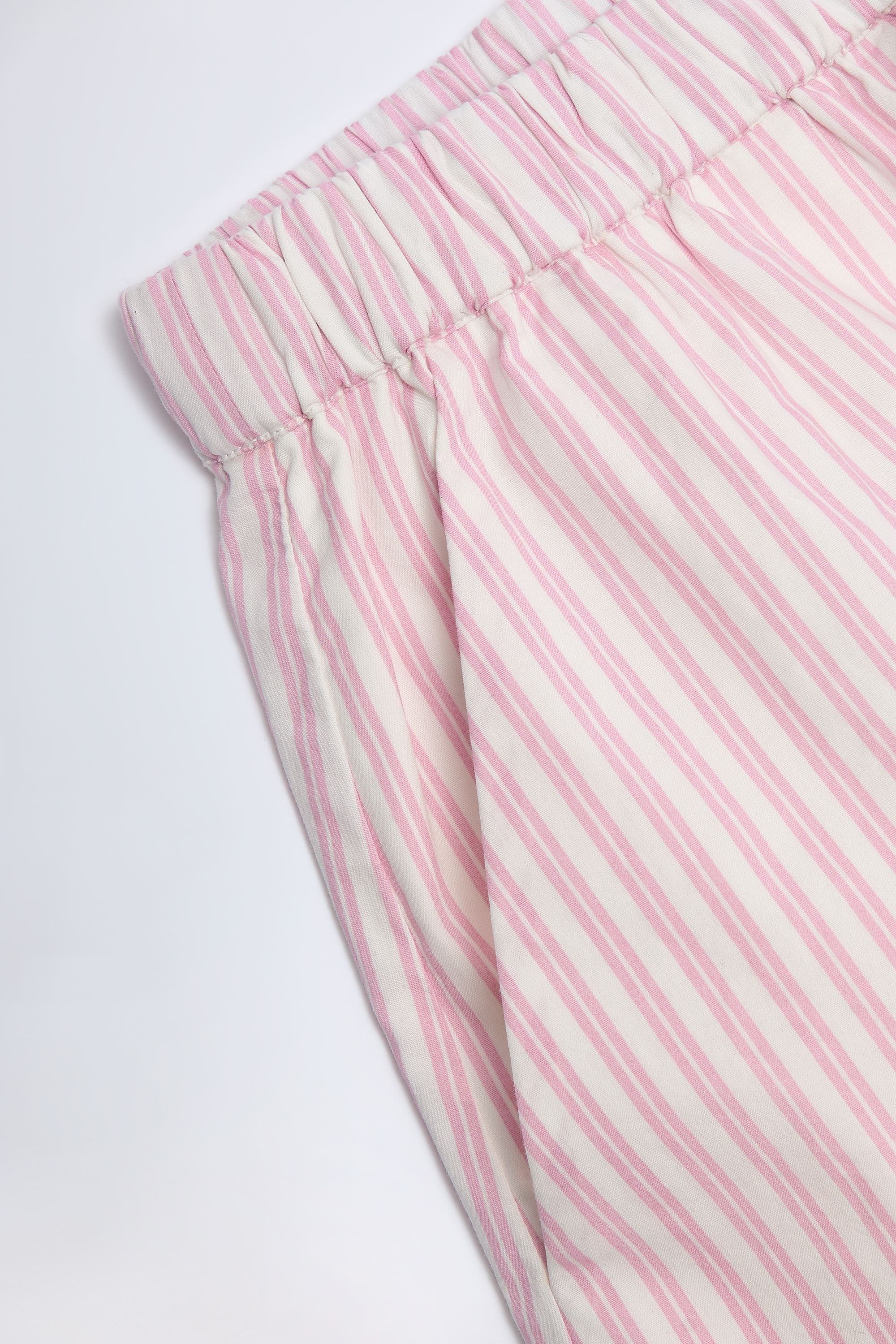 Wide-Leg Cotton-Poplin Trousers in Pink Stripe - Image 5