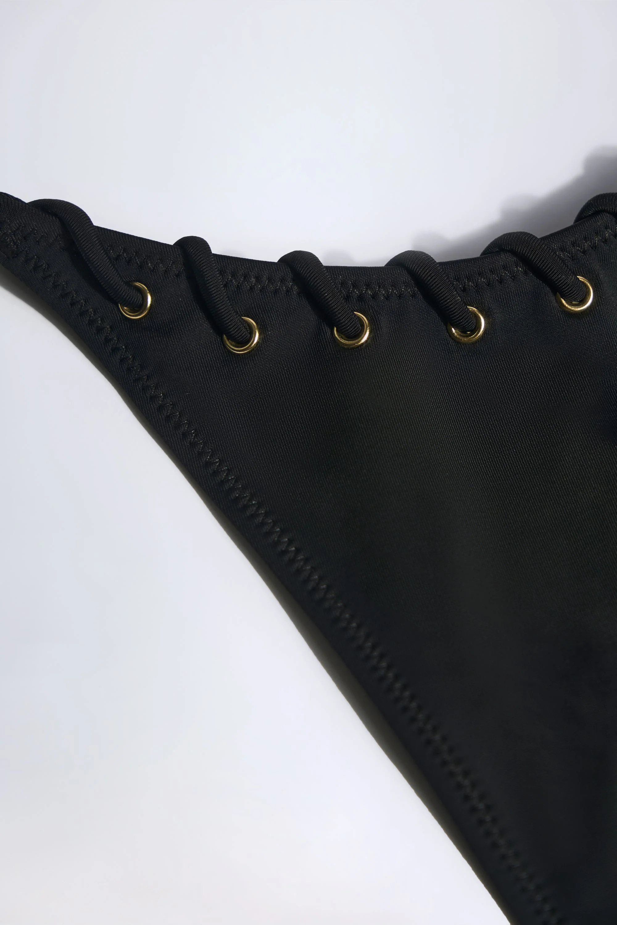 Drawstring Thong Bikini Bottoms in Black - Image 5