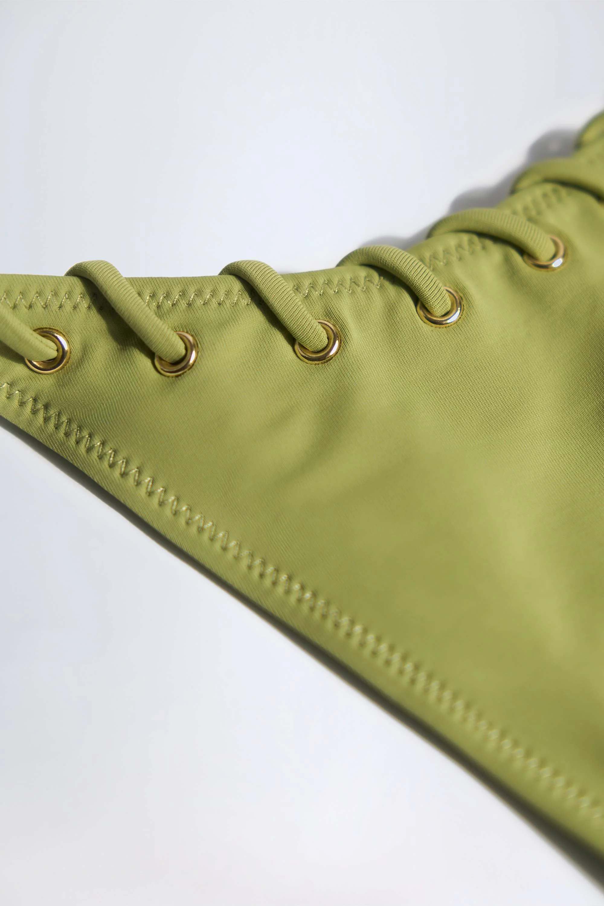 Drawstring Thong Bikini Bottoms in Olive Green - Image 6