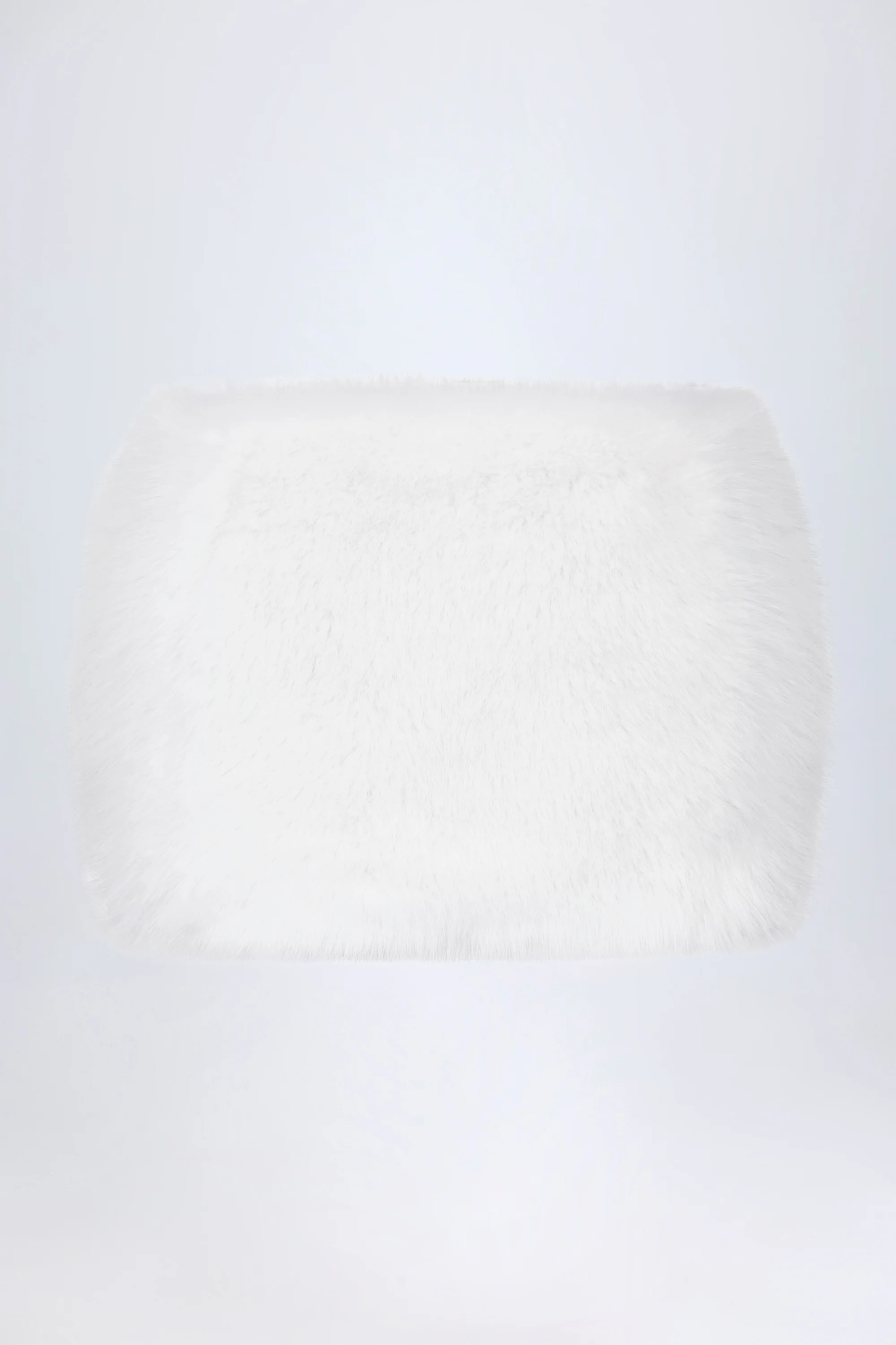 Buckle-Detail Faux Fur Micro Mini Skirt in White - Image 6