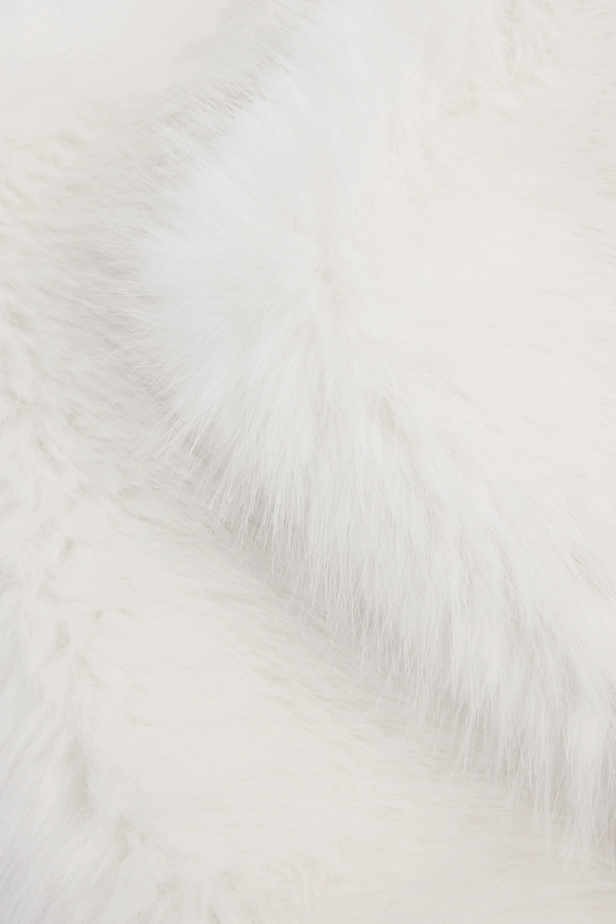 Buckle-Detail Faux Fur Micro Mini Skirt in White - Image 8