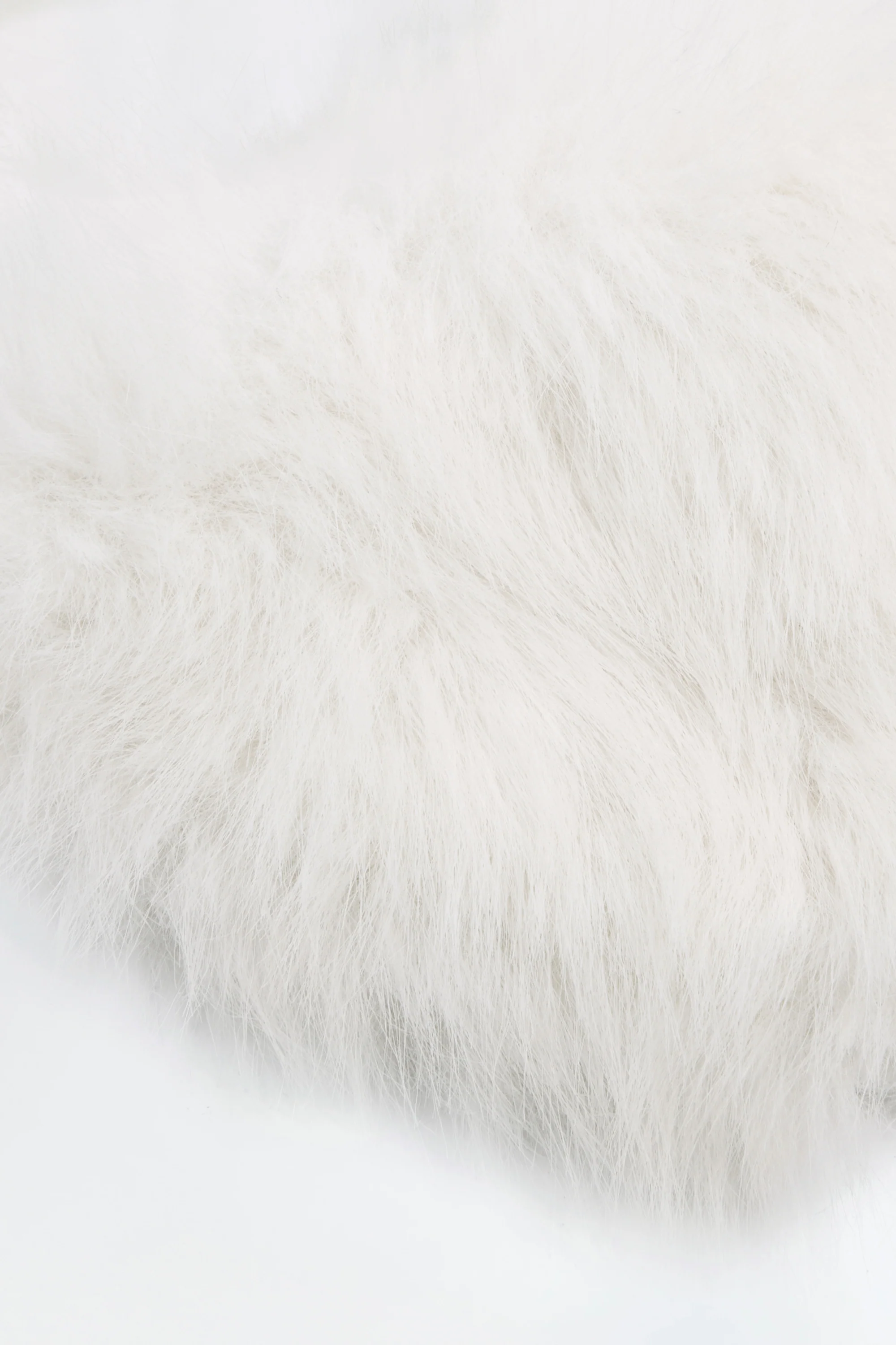 Faux Fur Triangle Bralette in White - Image 7