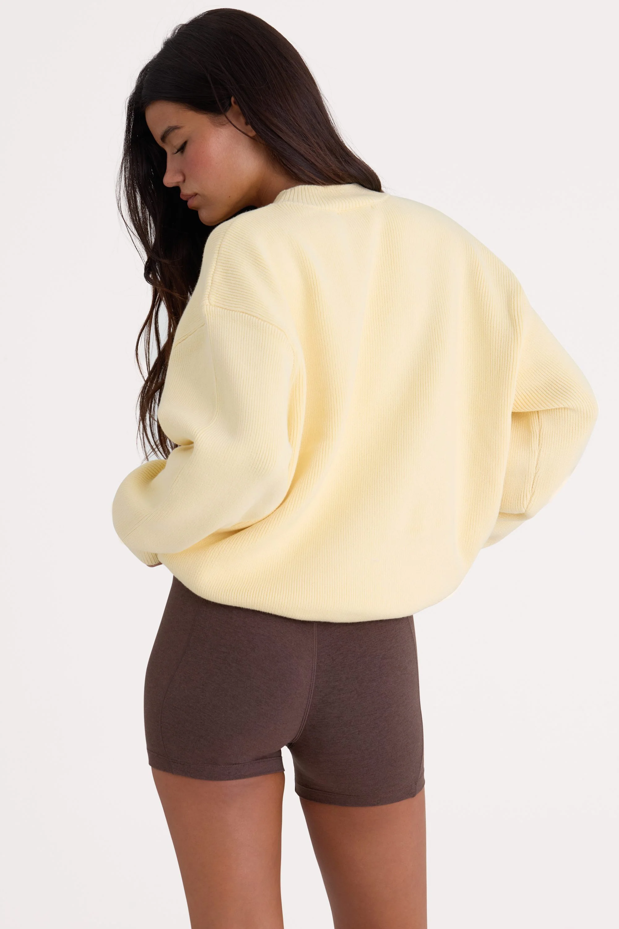 Ribbed Knit Oversized Jumper in Lemon - Image 2