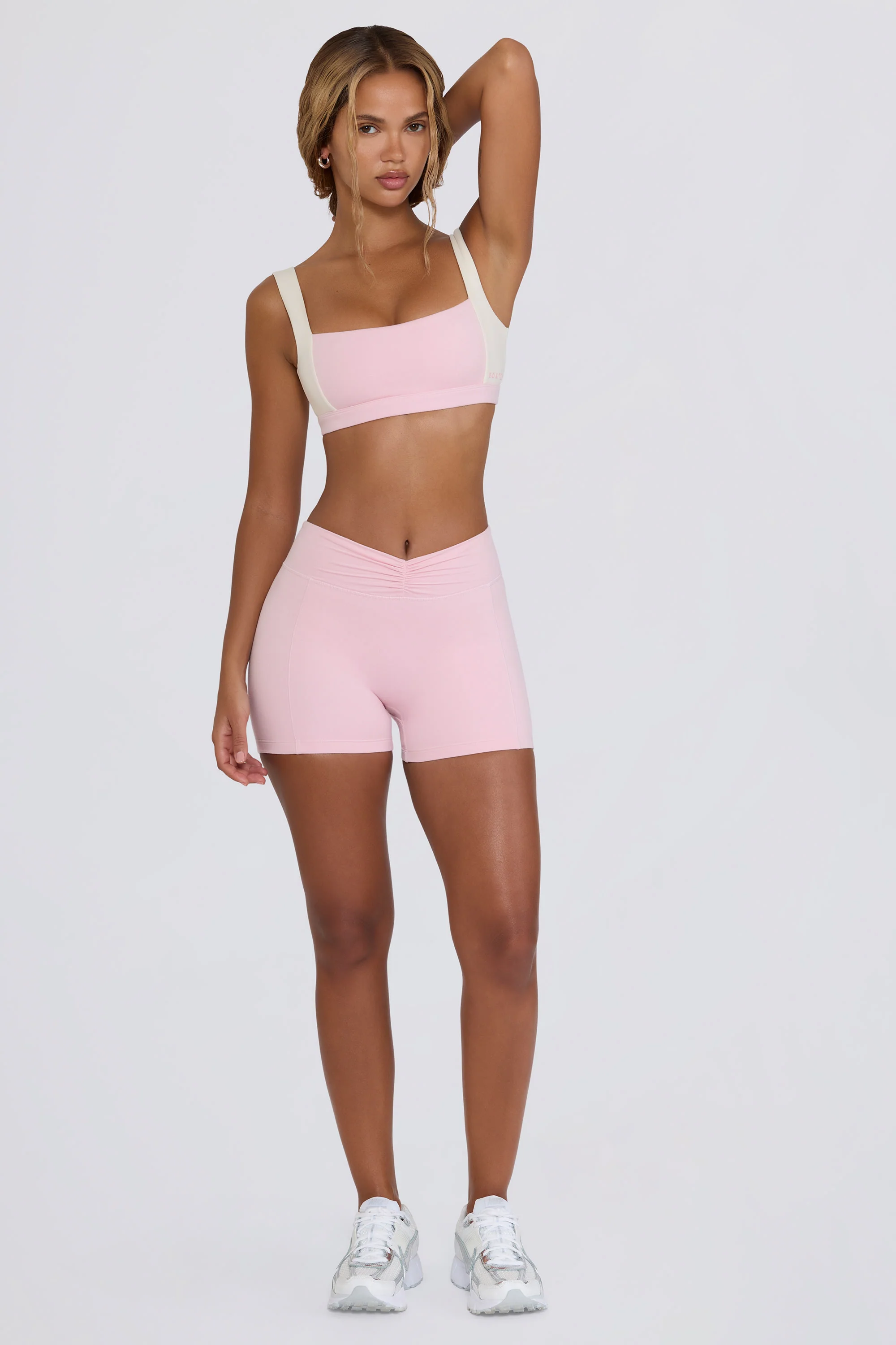 Ruched Mini Shorts in Bloom - Image 2