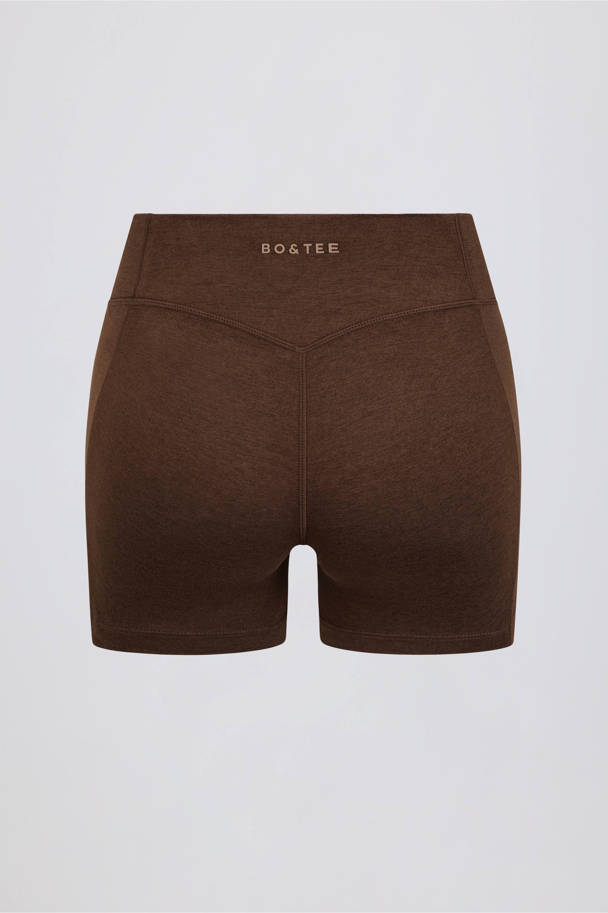 Ruched Mini Shorts in Pecan Marl - Image 7