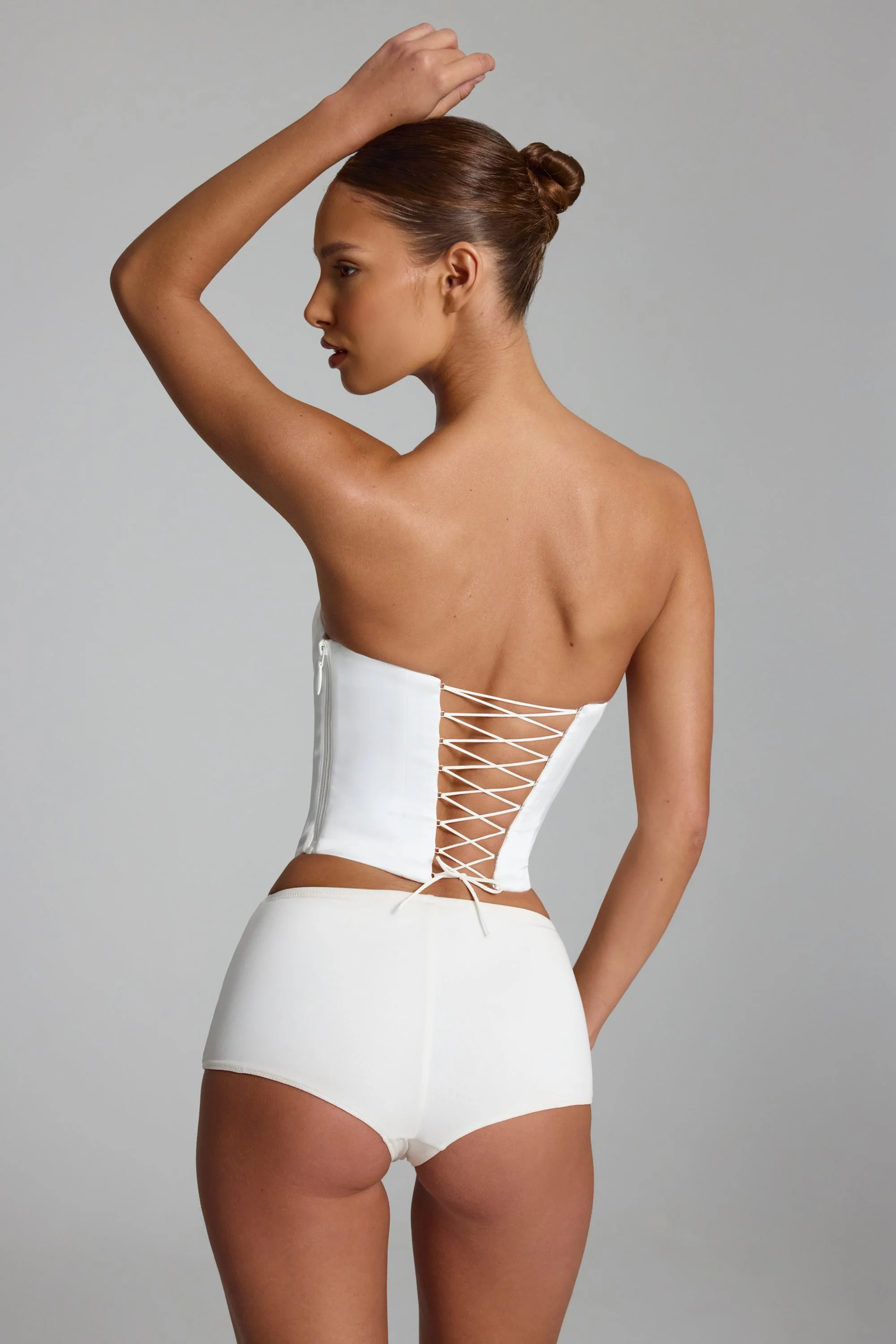 Slinky Jersey Low-Rise Hotpants in White - Image 2