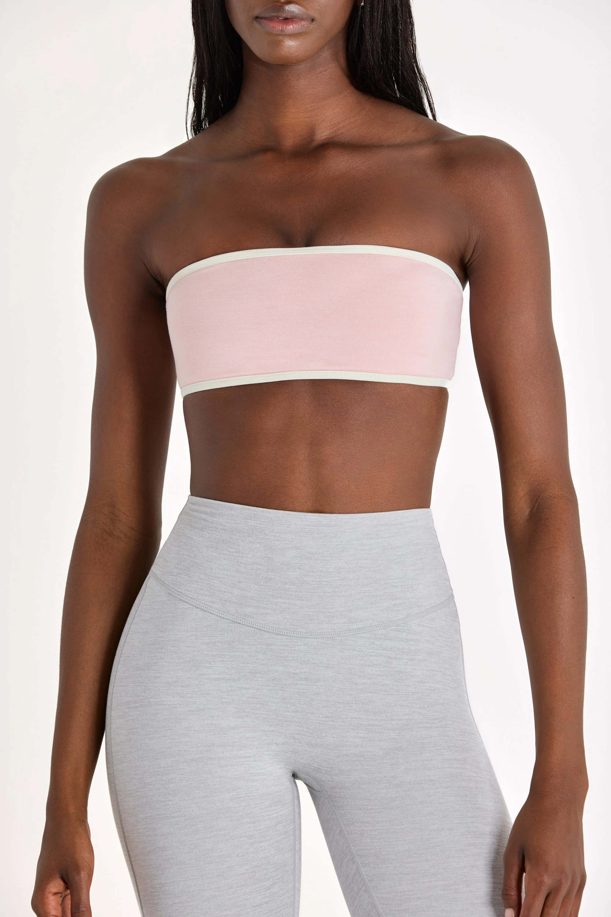 Soft Active Bandeau Sports Bra in Blush Marl - Image 4