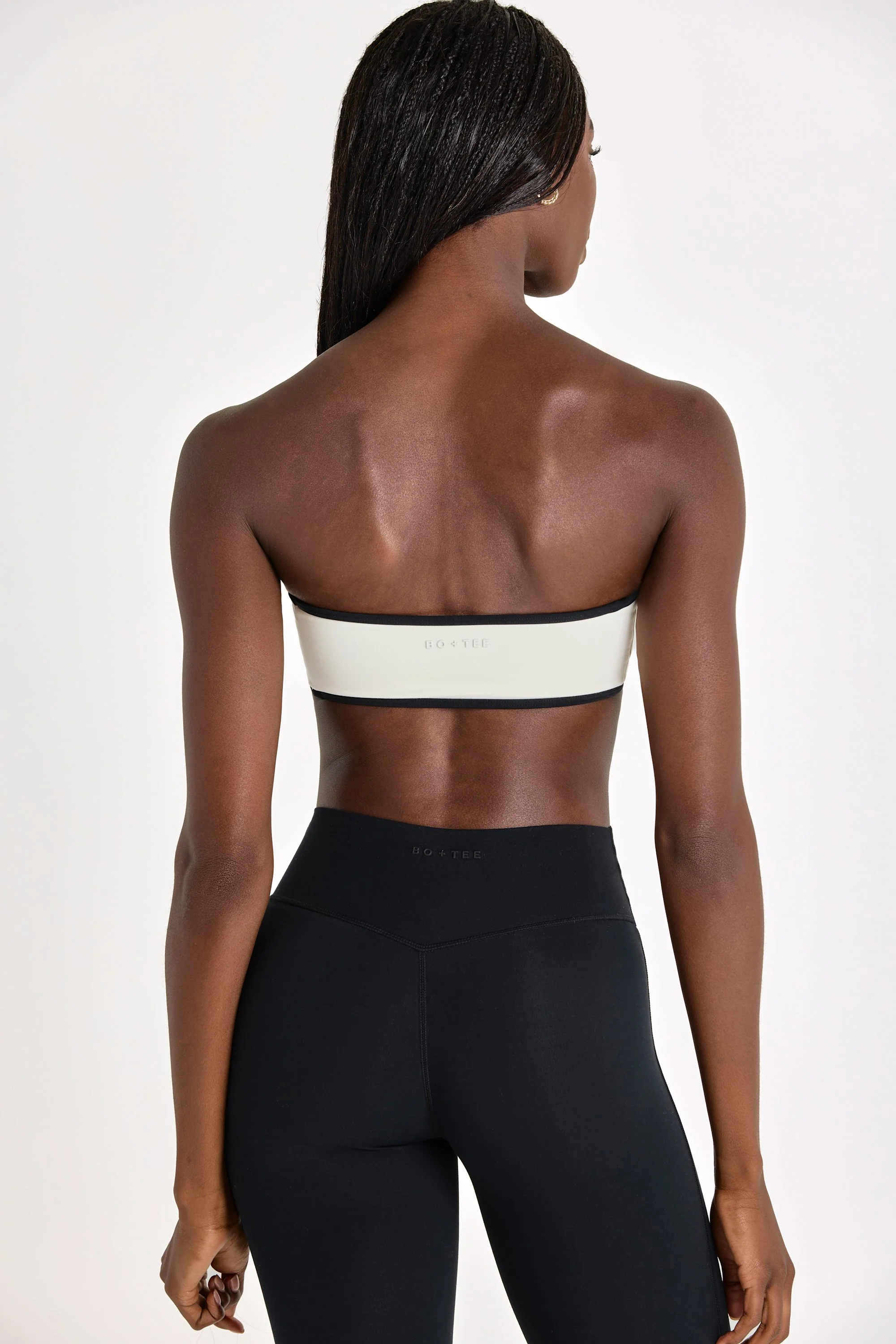 Soft Active Bandeau Sports Bra in Ivory - Image 2