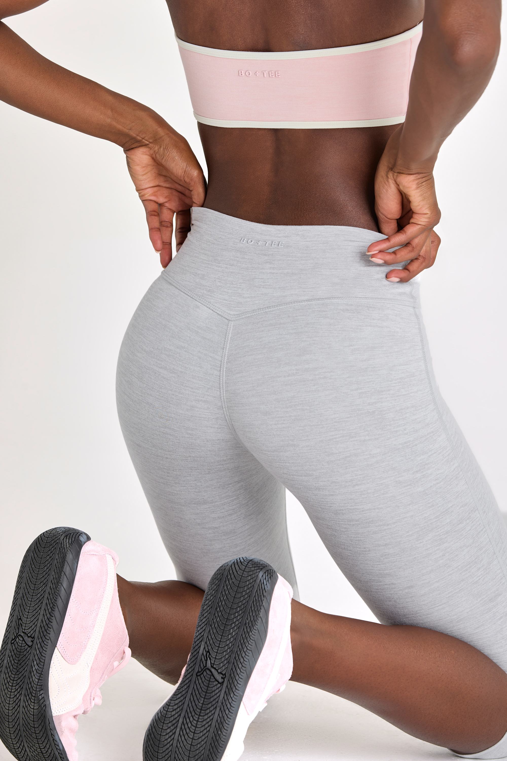 Soft Active Capri Leggings in Grey Marl - Image 2