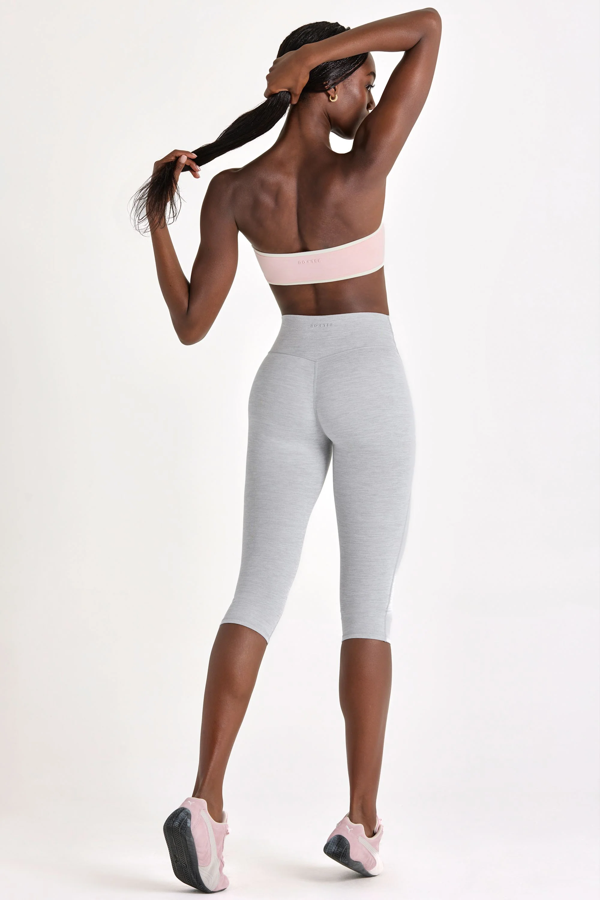 Soft Active Capri Leggings in Grey Marl - Image 4