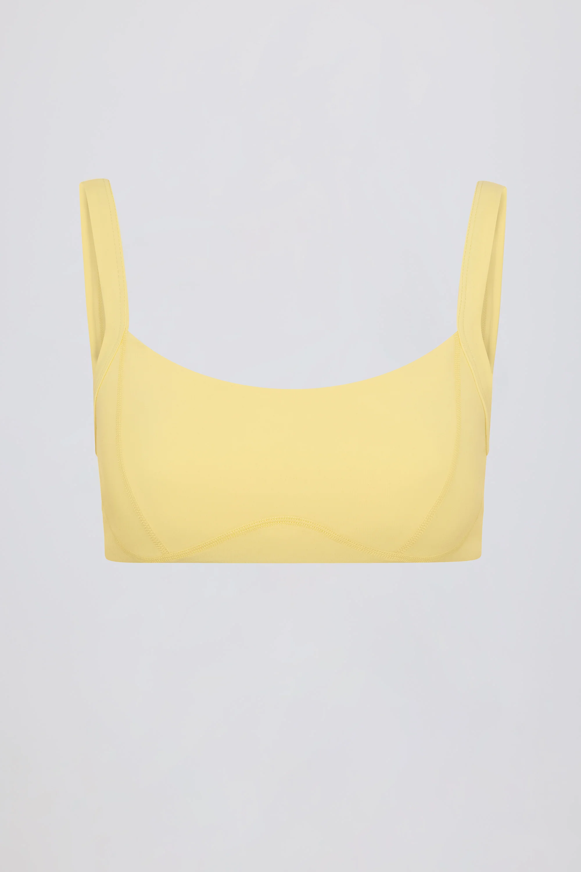 Soft Active Seam-Detail Sports Bra in Lemon - Image 2