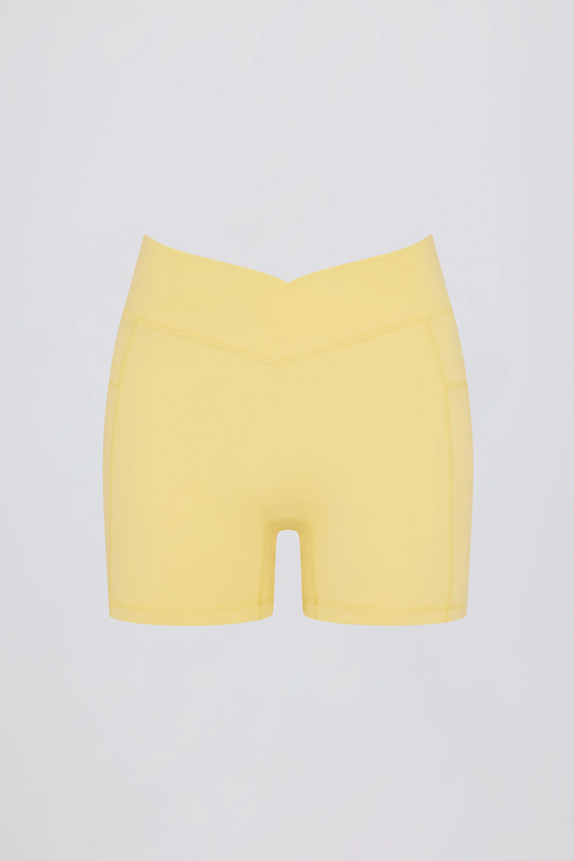 Soft Active Pocket V-Waist Mini Shorts in Lemon - Image 4