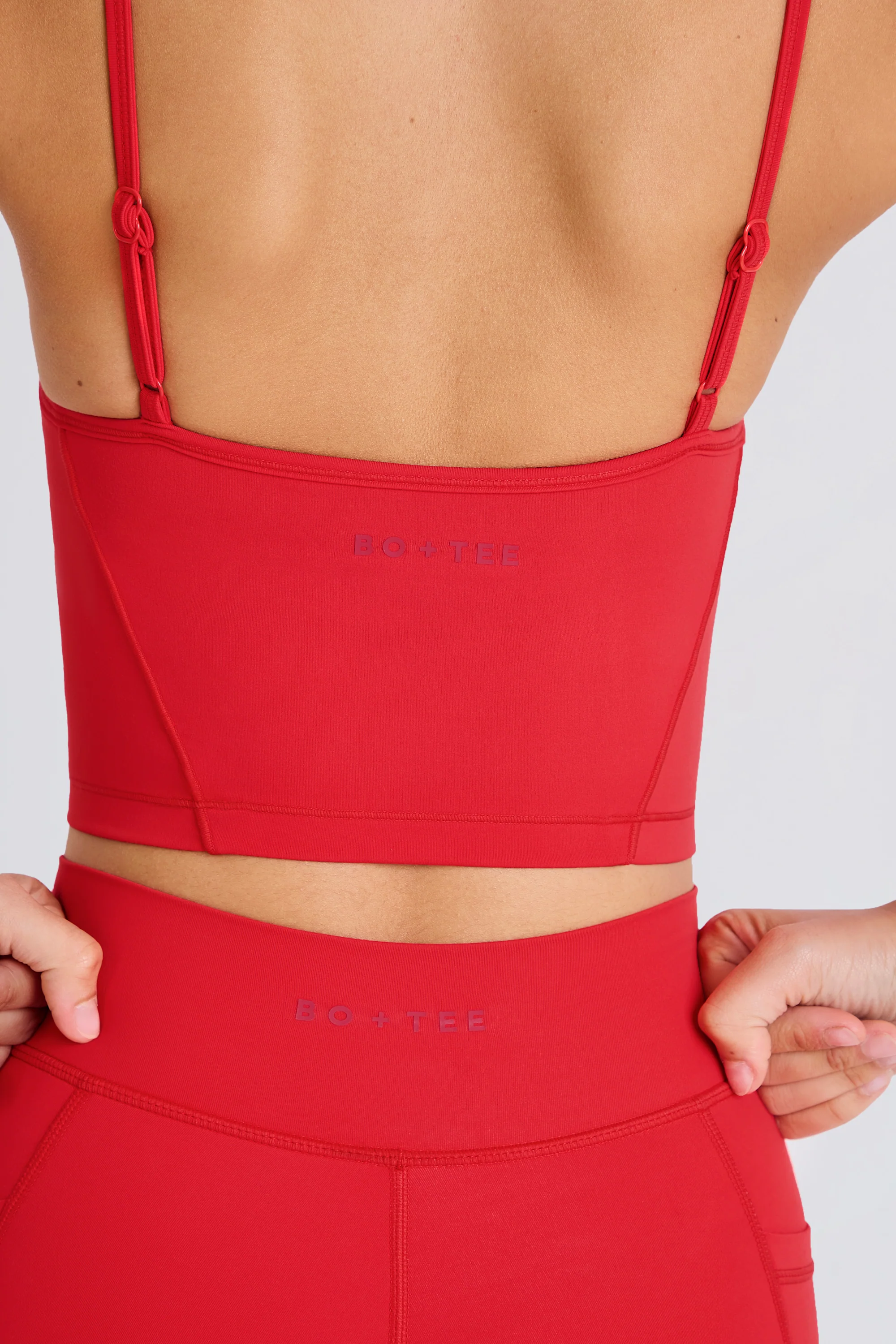 Soft Active Layered Cropped Tank Top in Strawberry - Image 4